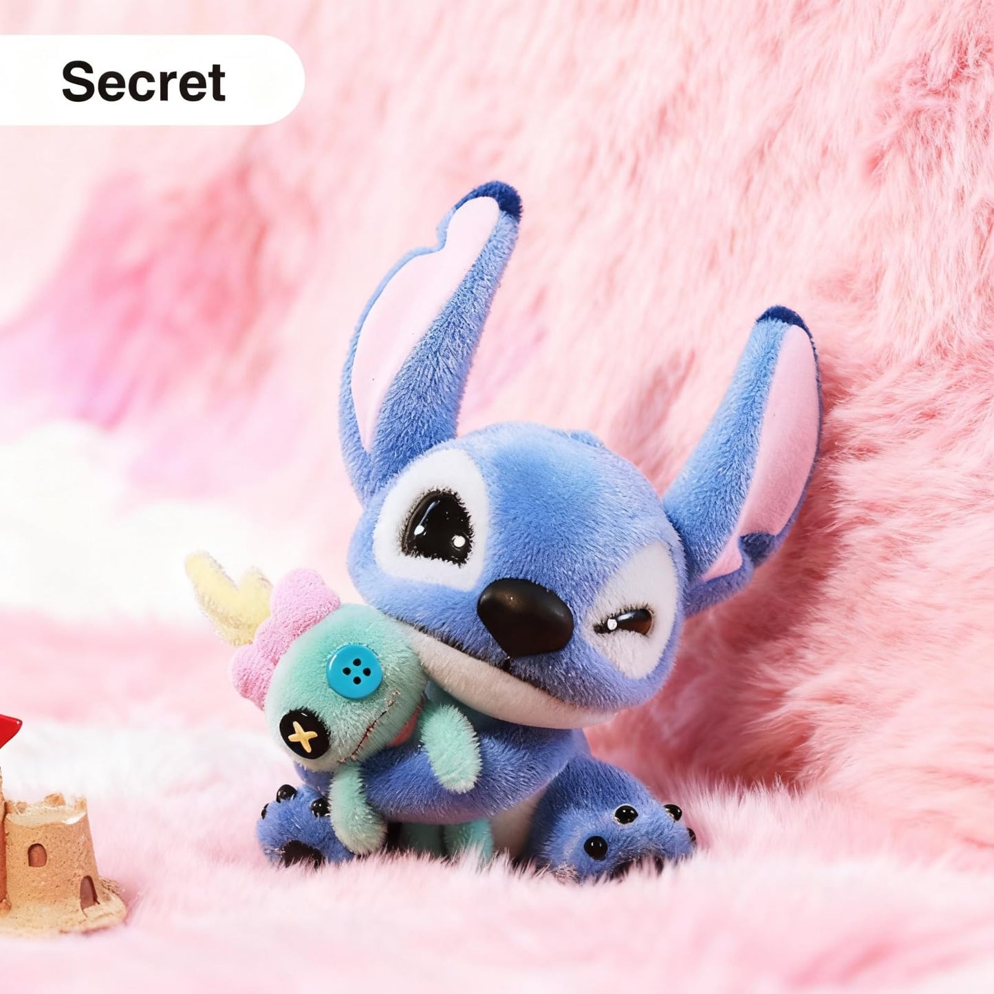 MINISO Disney Lilo & Stitch Flocked Plush Toy Surprise Box Figure Model Stitch Blind Box Toy Collectible Toy Surprise Figures for Room Decorations, Birthday Gifts (Random)