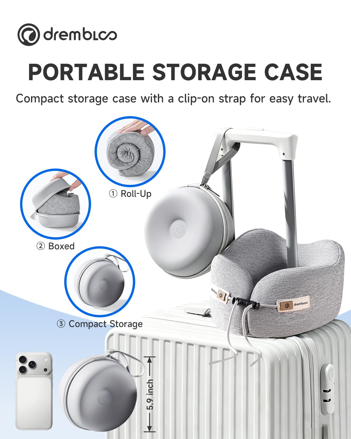 Travel Neck Pillow for Airplane, Premium Memory Foam 360° Ergonomic Support for Sleeping on Long Flights, Compact Portable Sleep Essential with Comfortable Cover for Cars, Office Naps & Home Use