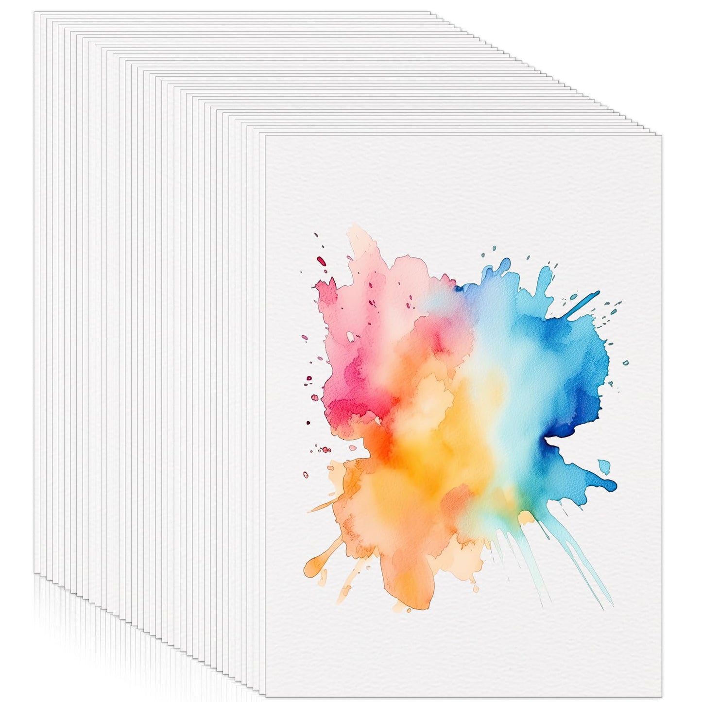 300 Sheets Watercolor Paper Bulk, 140 lb/300 GSM Cold Press Paper White Water Color Paper for Kids Child Students Adults Artists Beginners Drawing Gift Cards