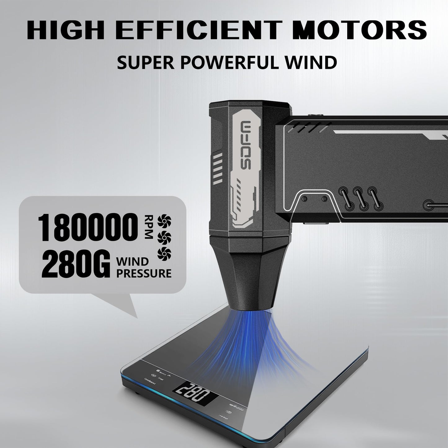 SDFM Compressed Air Duster - 180,000 RPM Electric Air Duster - with Brushless Motor, 3-Gear Adjustable Air Duster - for Keyboard, PC, Car, Air Bed, and Home Cleaning (X15)