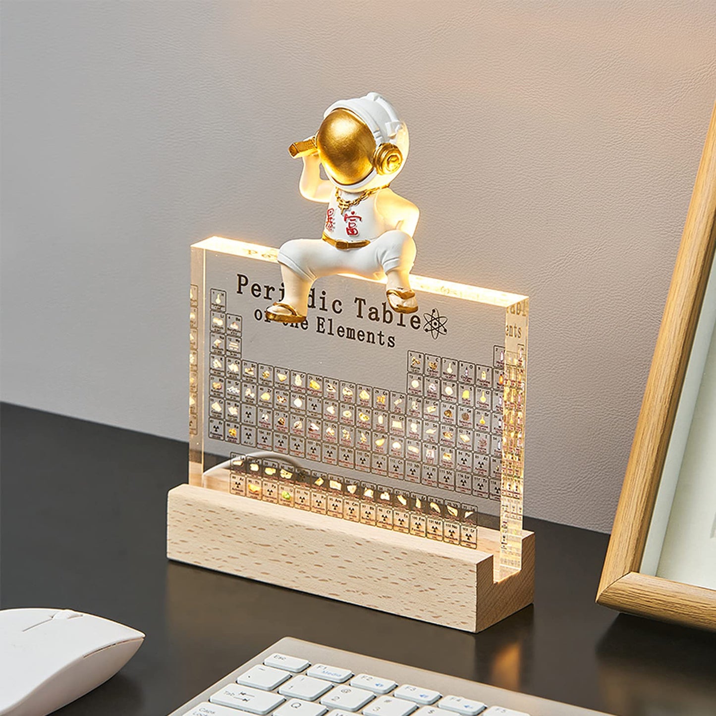 weiship Periodic Table with Real Elements Inside, 8x5x1inch Acrylic Periodic Table Display with 83 Real Elements Samples Craft Decoration Teaching Tool Gift for Students, Teacher, Science Lovers (8x5x1inch/20x12.5x2.4cm)