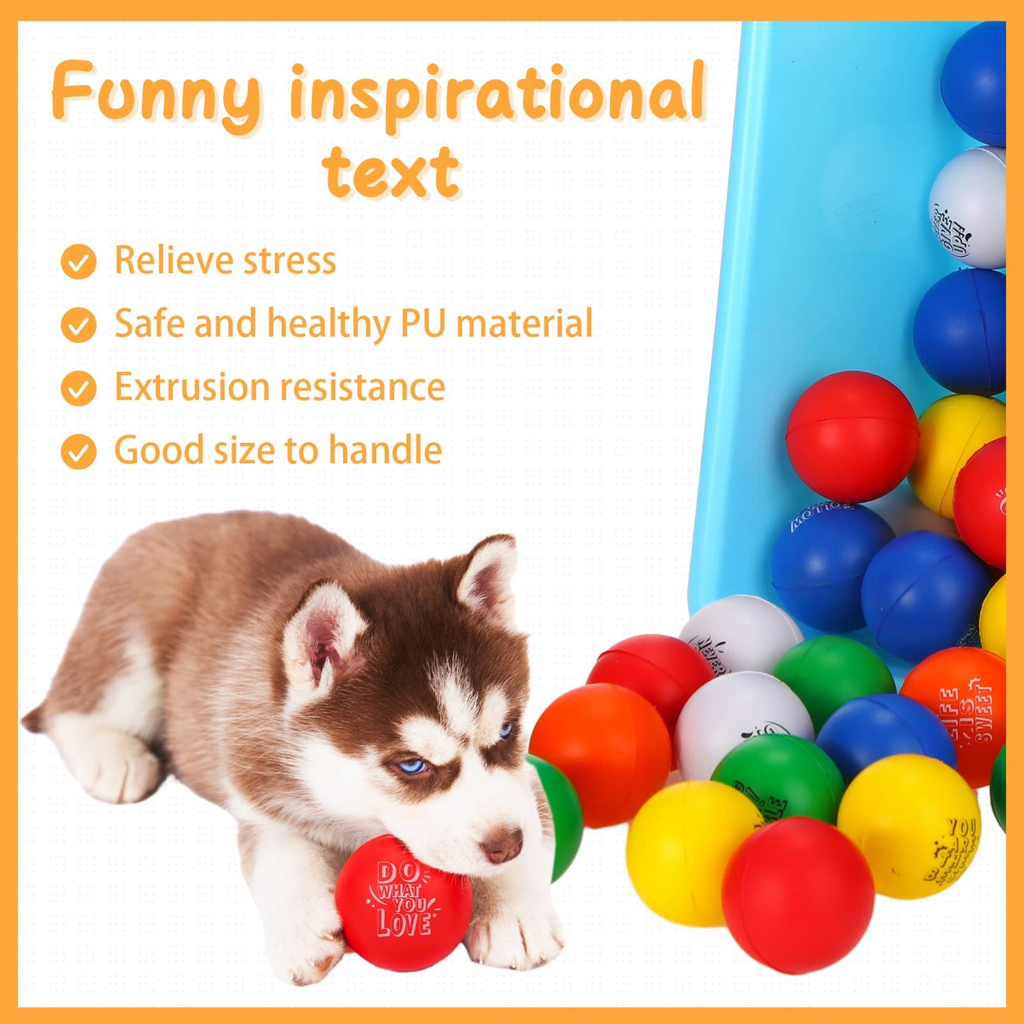 Leyndo 200 Pack Stress Balls Bulk Motivational Stress Relief Colorful Foam Squeeze Balls with Inspirational Quotes for Adults Teens Kids Relief Encouraging(Stress Balls)