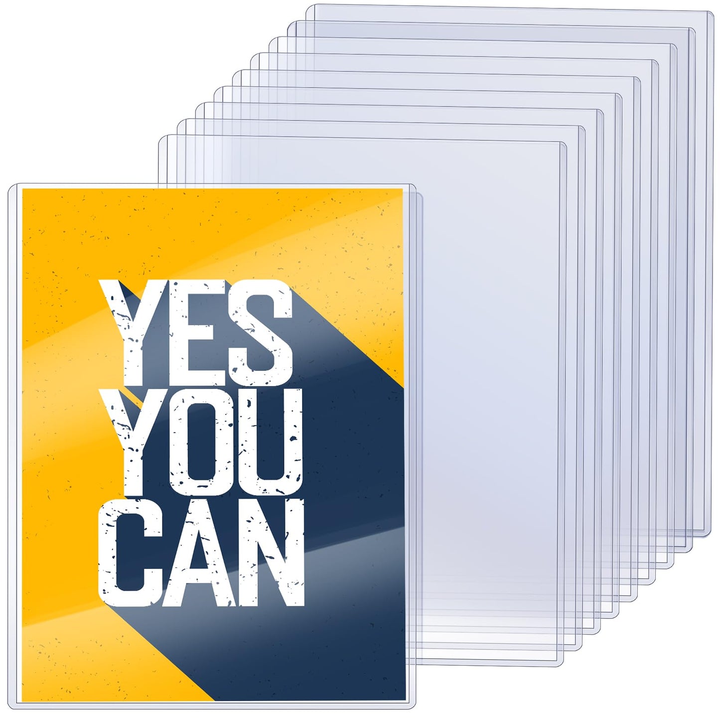 Ireer 10 Pcs 12 x 18'' Clear Semi-Rigid Plastic Sheet Hard Print Protectors Heavy Duty Magazine Cover Poster Sleeves Hard Plastic Document Holder Paper Page Protector for Lithographs Photo Poster