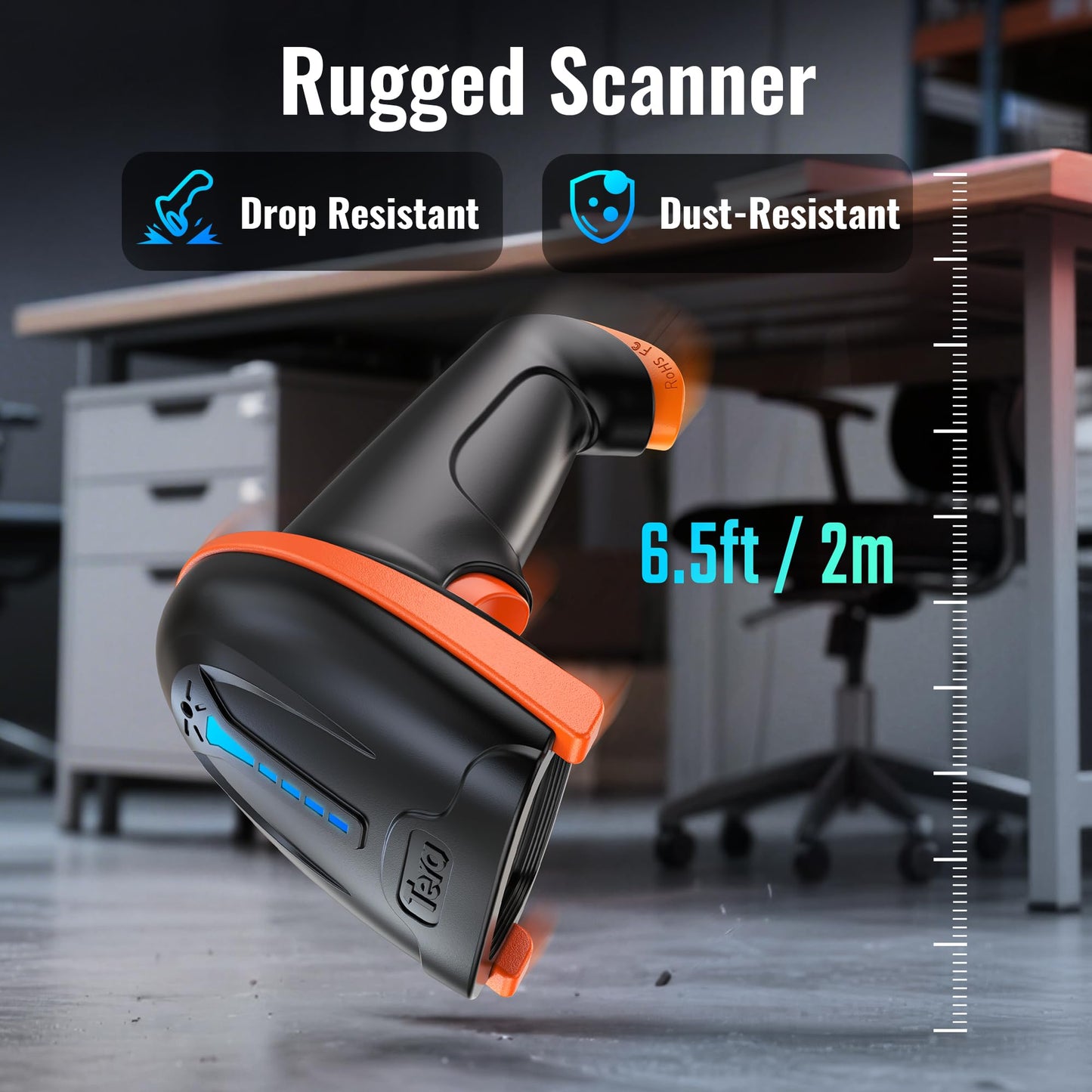 Tera 1D 2D QR Barcode Scanner Wireless and Wired with Battery Level Indicator Digital Printed Bar Codes Reader with Stand Portable Handheld Barcode Scanner Compact Plug and Play Model D5100-Z