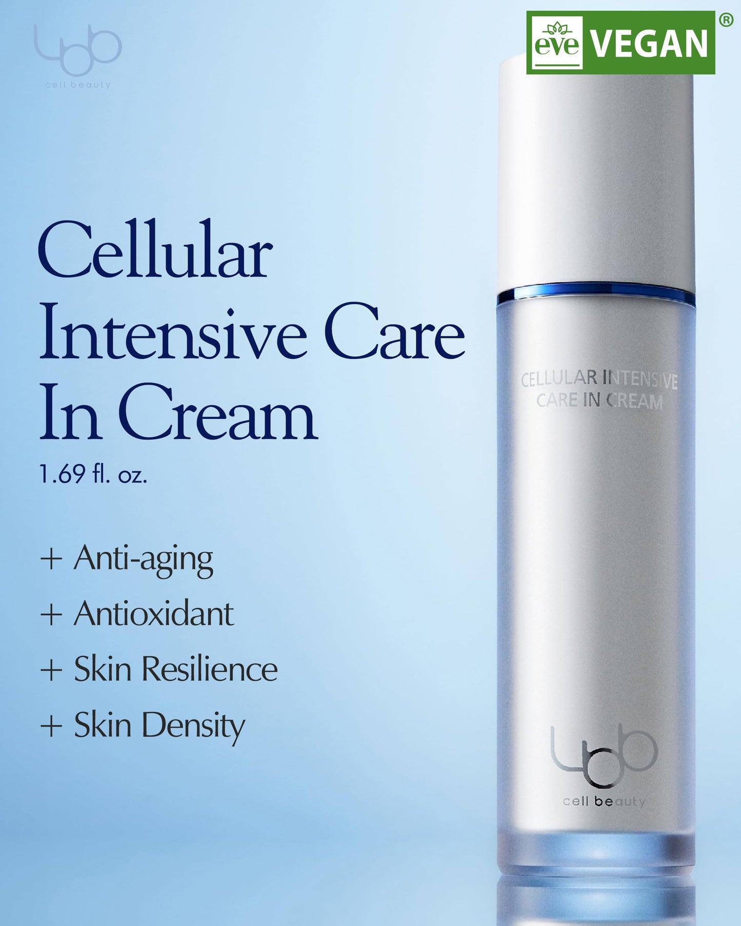 LBB Cellular Intensive Care In Cream - Vegan Antioxidant Face Moisturizer for Balanced and Youthful Skin - Improves Wrinkles, Elasticity - Tangerine Cellular Water, Plant Cell Extracts, 1.69 oz.