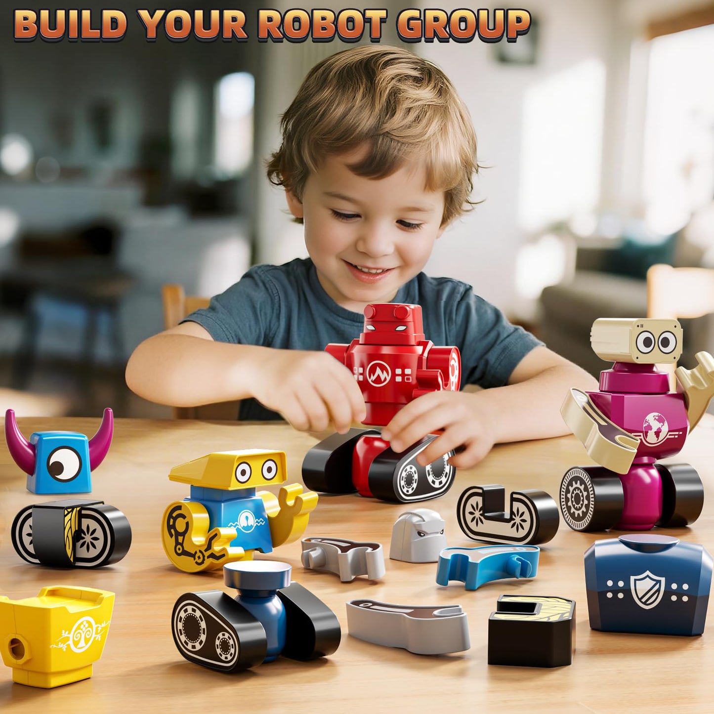 Magnets Robot Building Toys - 36 PCS Monsters Stacking Blocks Set with Box