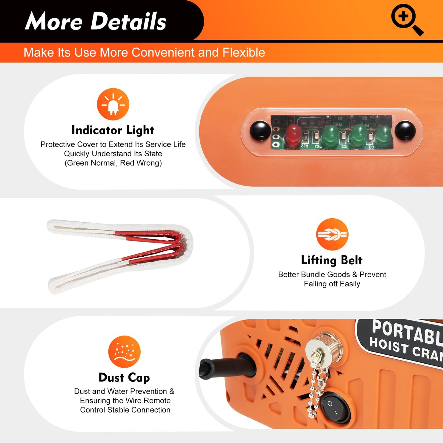 2300LBS/1T Electric Hoist Winch Portable Electric Power Winch New Upgrade Electric Hoist Crane w/Overload Protection 38ft Lifting Height for Attic Pro Utility Lift,3 in 1 Control Method