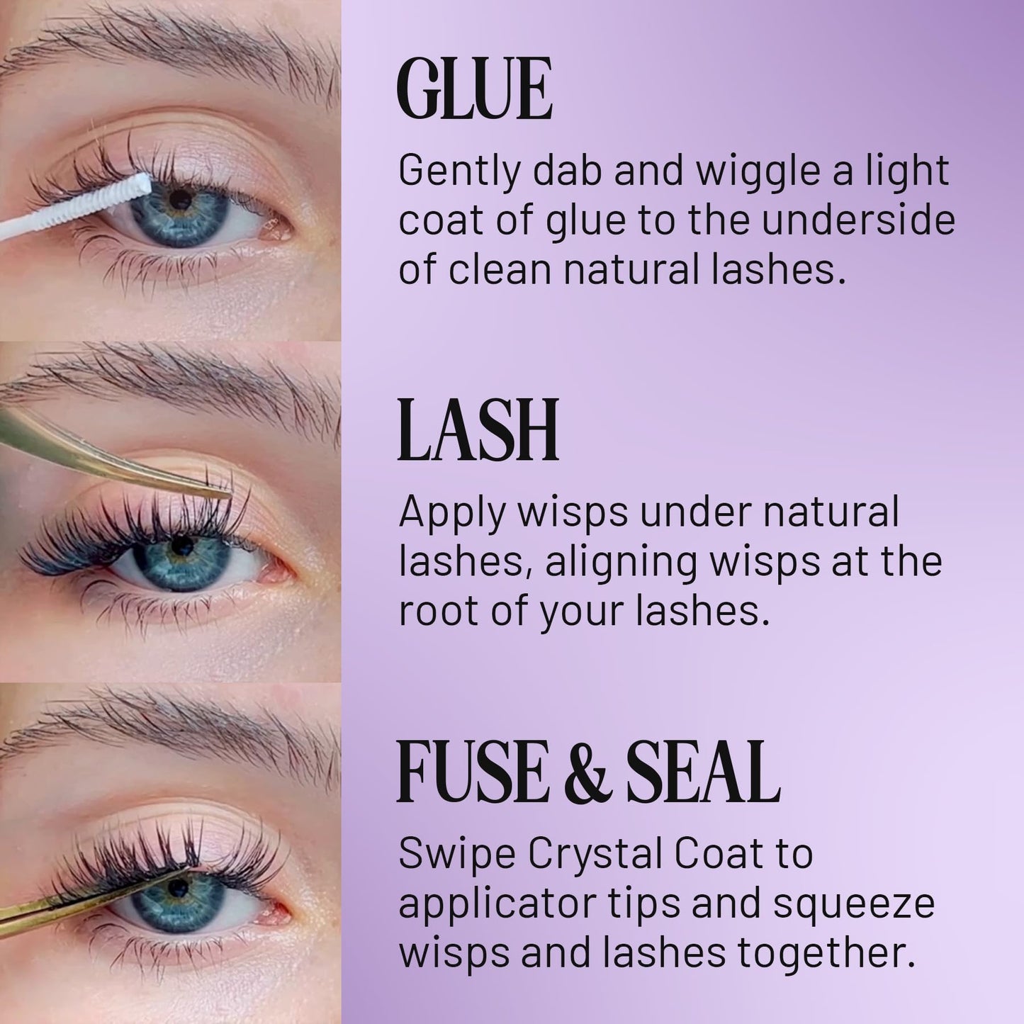 Lilac St - Eternal Bond Black Lash Glue & Lash Crystal Coat - Long Lasting & Fast Drying Lash Glue - Sealant for Extended Lash Wear, Reduce Stickiness & Keeps Lashes Clean - Waterproof, Vegan
