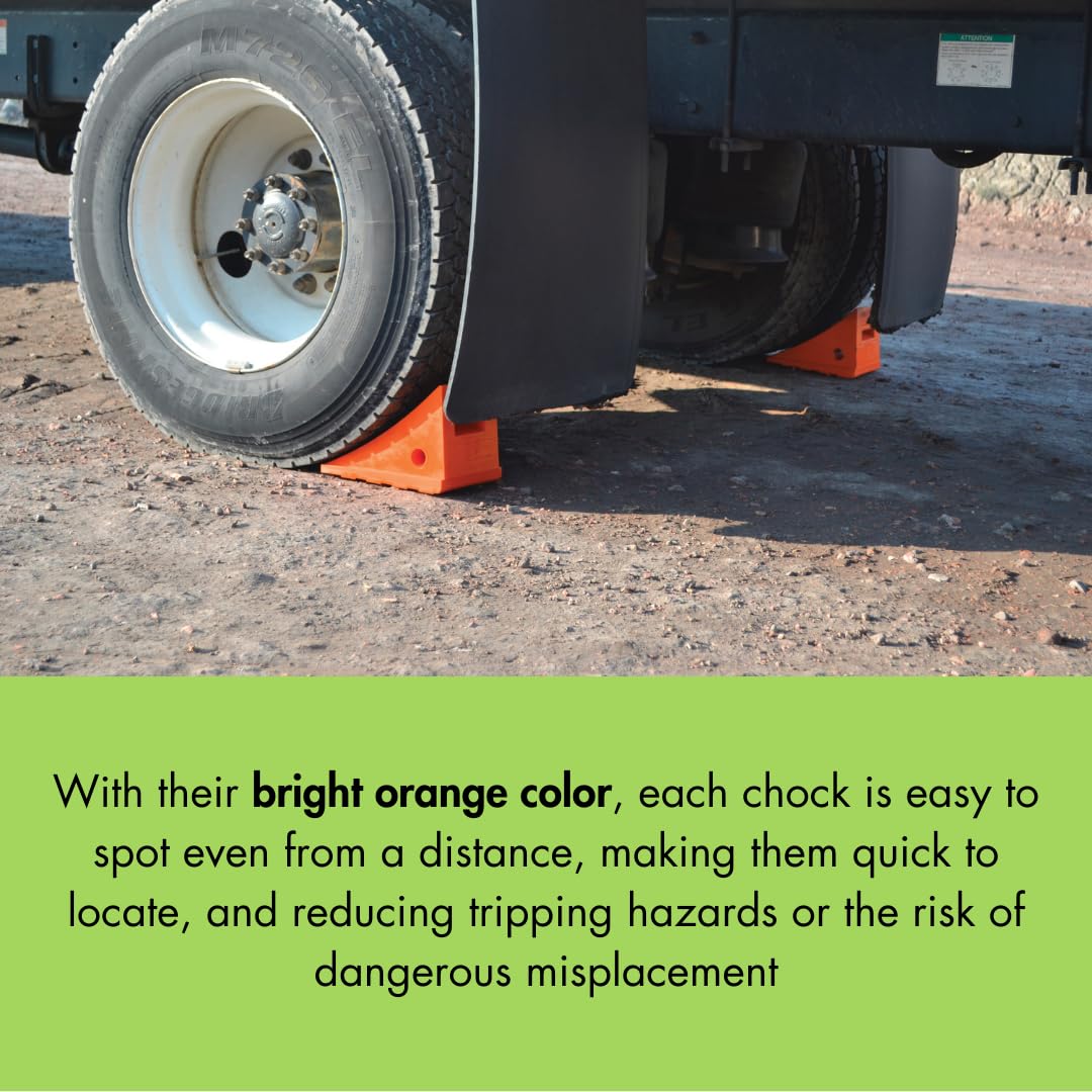 Checkers One Large Wheel Chock for 32-46" Tires, Heavy Duty Wheel Chocks for Semi Trucks, Utility, Tractor Trailer, 50k lb Load Capacity, Made in The USA, Polyurethane, UC1500-4.5