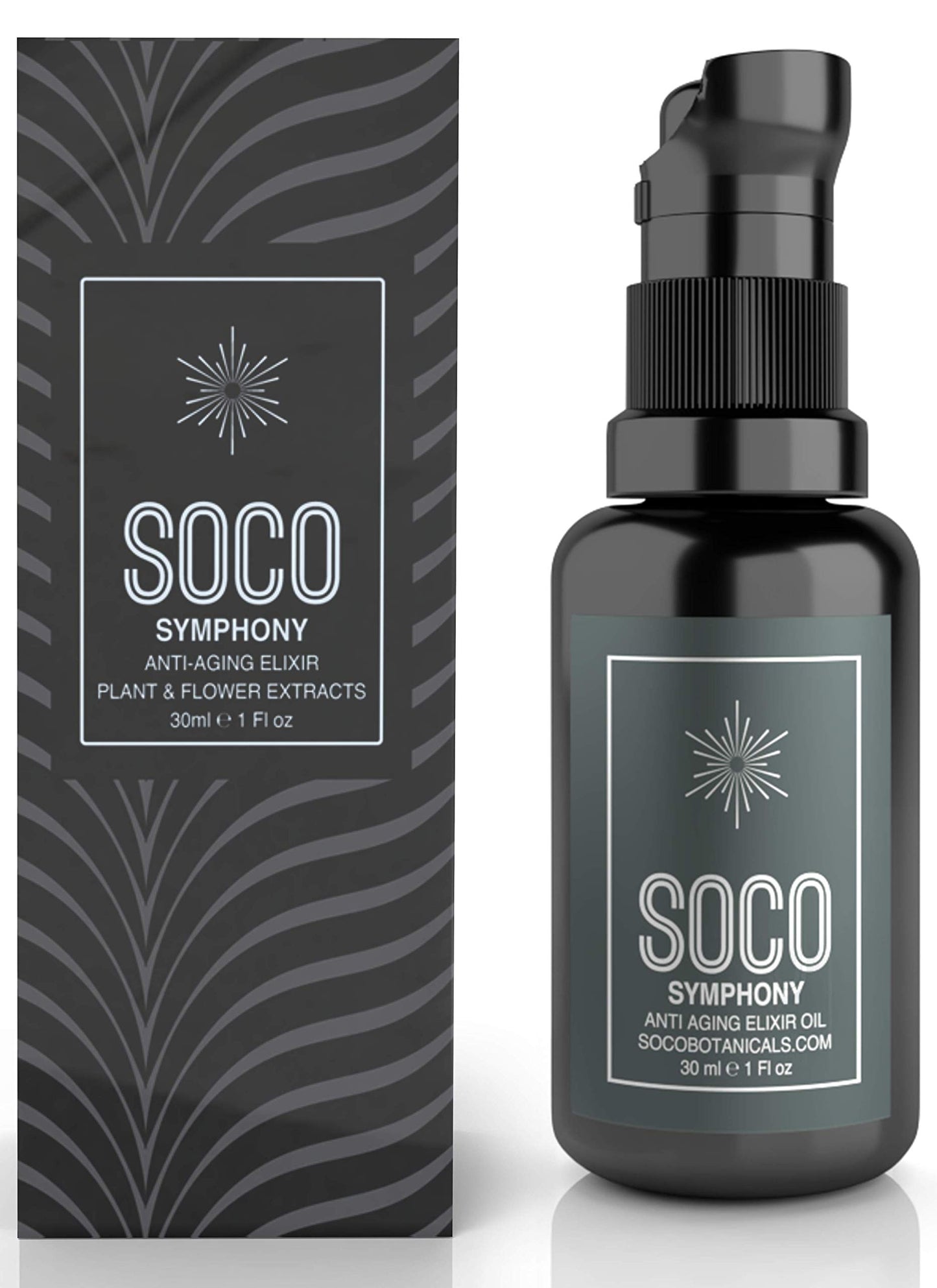 SOCO Botanicals Face Oil Serum - Anti Aging Organic Elixir for Face and Eyes with Sea Buckthorn, Argan, Rosehip & CoQ10, Neroli & Immortelle Essential Oil Blend