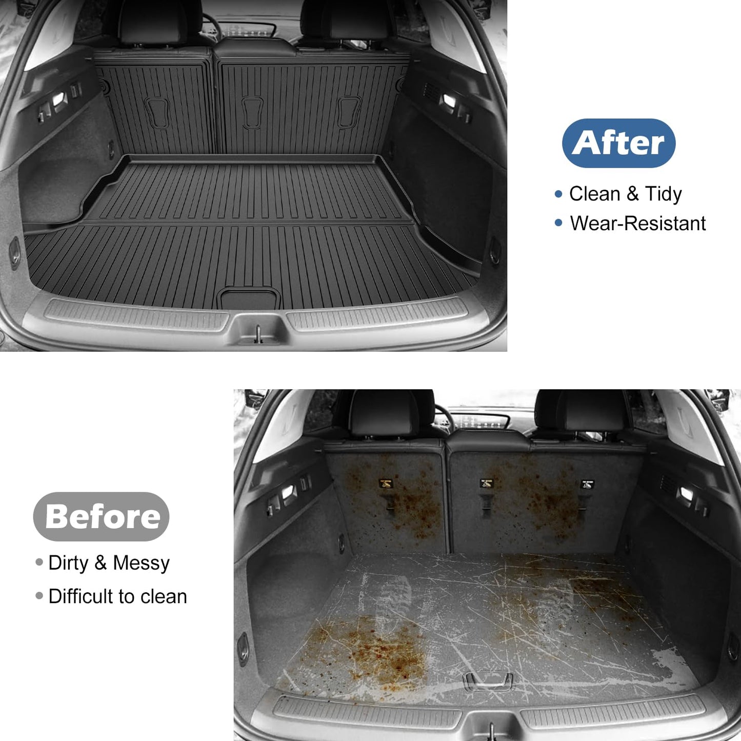 Cargo Mat & Backrest Mat Fit for Buick Envision 2021-2024 2025 2026 - Custom Fit All Weather TPE Waterproof Trunk Liner Cargo Liner Back Seat Cover Protector for Envision Accessories