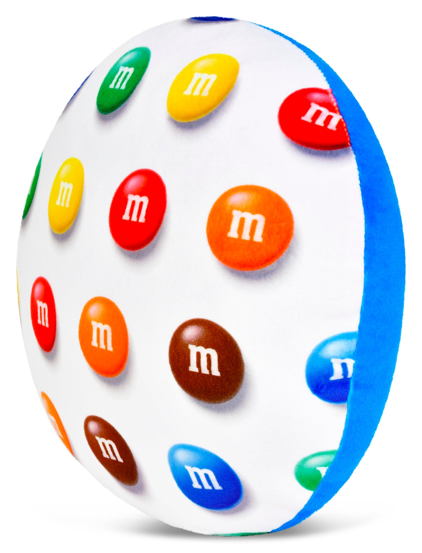 iscream M&M's 10.75" Mini Round Plush Fleece Double Sided Pillow, Blue