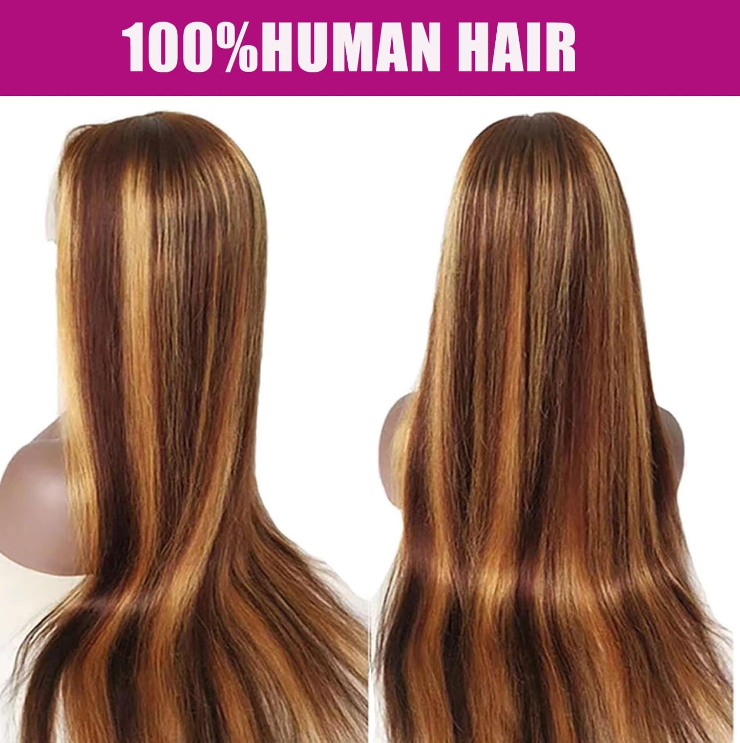 30 inch Highlight Ombre Lace Front Wig Human Hair 180% Density 13x4 Hd Transparent Lace Front Wigs Human Hair Honey Blonde 4/27 Highlight Lace Front Wigs Human Hair Straight Wigs Human Hair Color