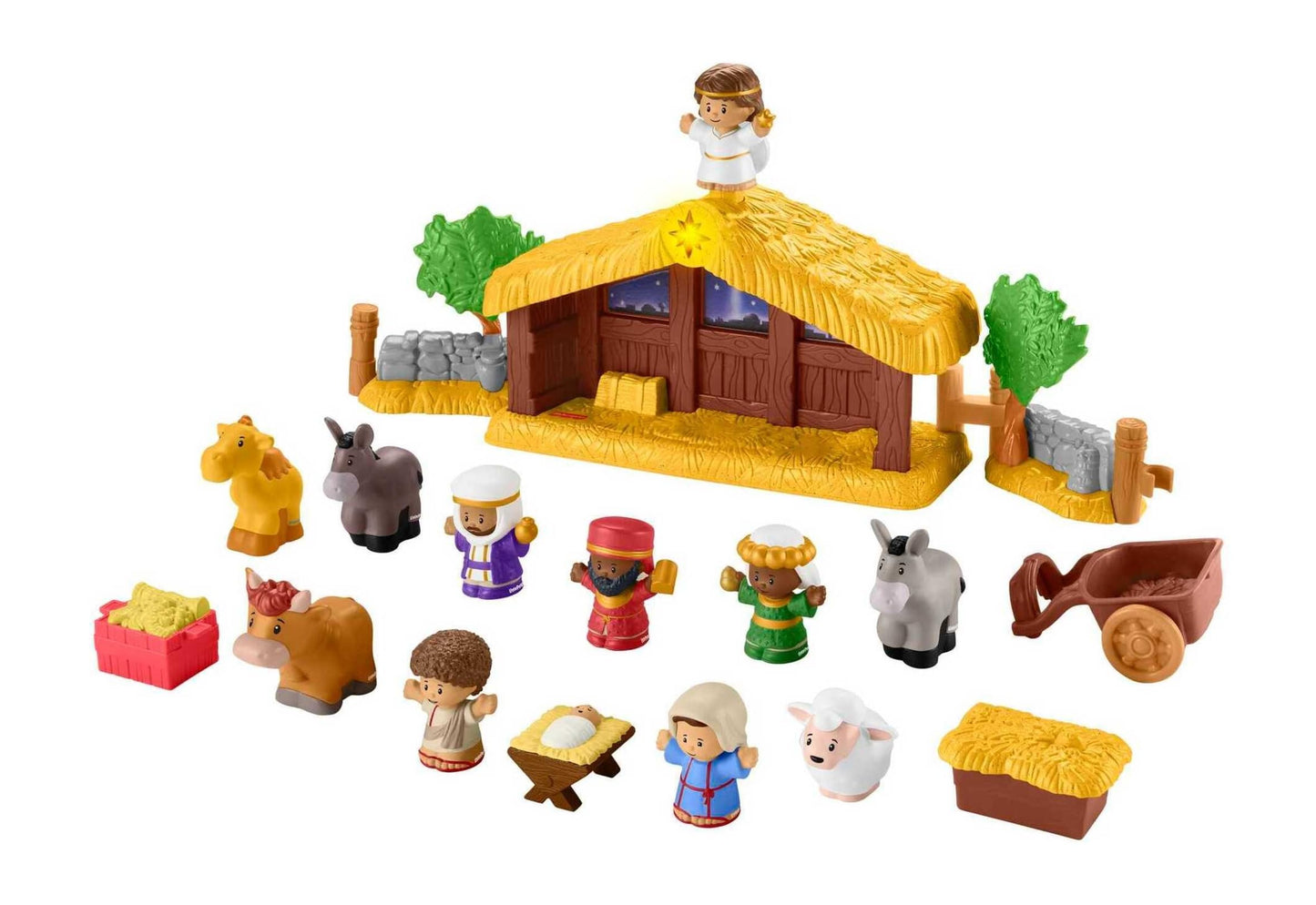 Fisher-Price Little People Toddler Toy Nativity Set with Music Lights & 18 Pieces for Christmas Pretend Play Kids Ages 1+ years