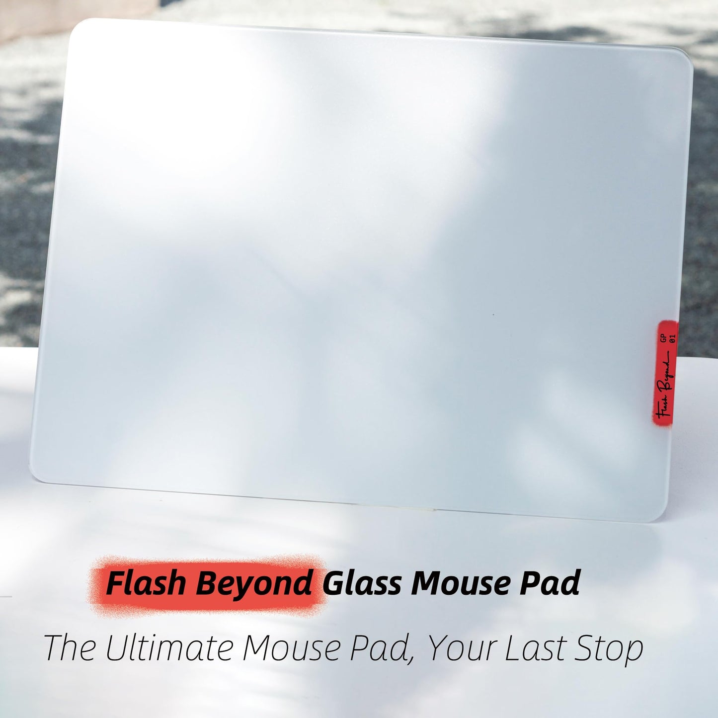 flash Beyond Glass Gaming Mouse Pad - Premium Glass Pad with Anti-Slip Rubber Base - Smooth, Precise Tracking, Durable Surface for High-Speed Gaming, Ideal for FPS Players (Black-50 * 40CM)