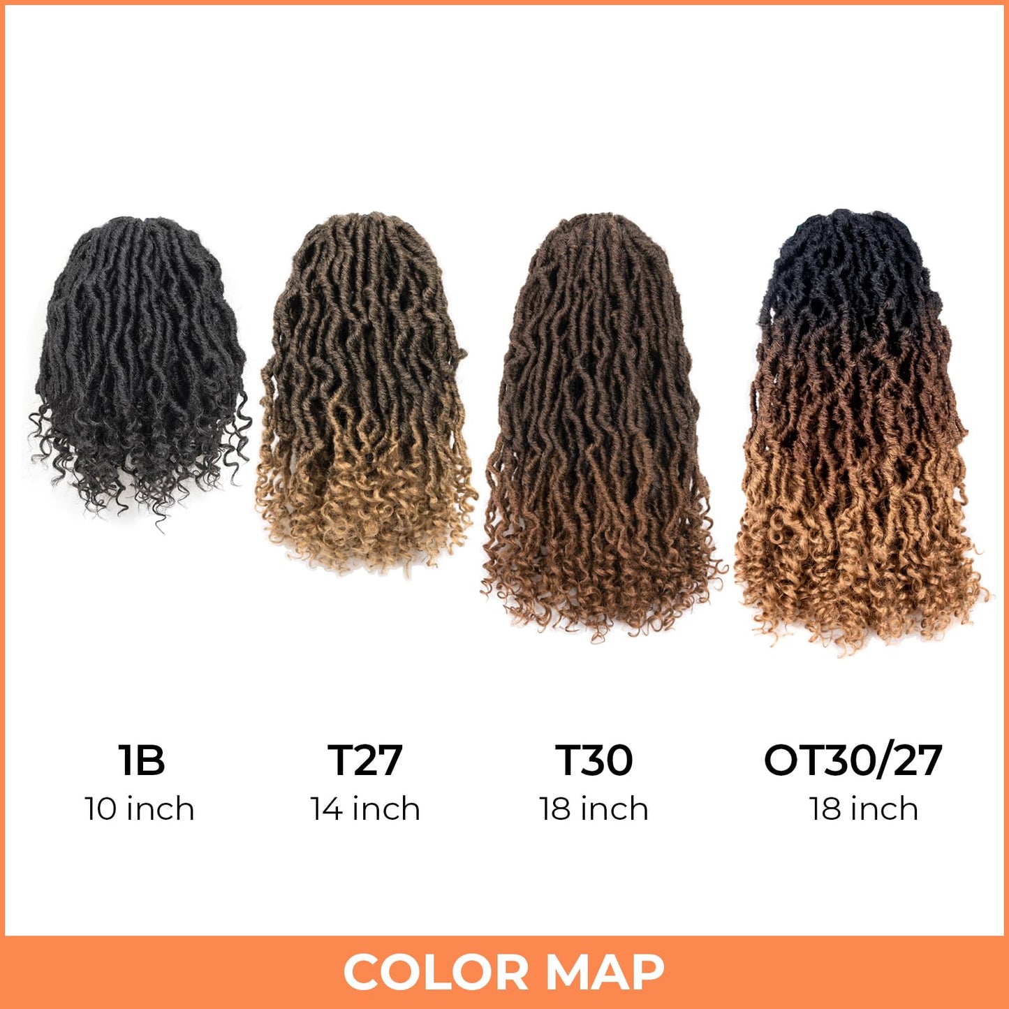 Toyotress Passion Locs Crochet Hair - 10 Inch 8 Packs Ombre Brown Blonde Faux Locs Crochet Hair Curly Ends, Short Bob Curly Locs Pre-Looped Synthetic Braiding Hair Extensions (10 Inch, OT30/27)