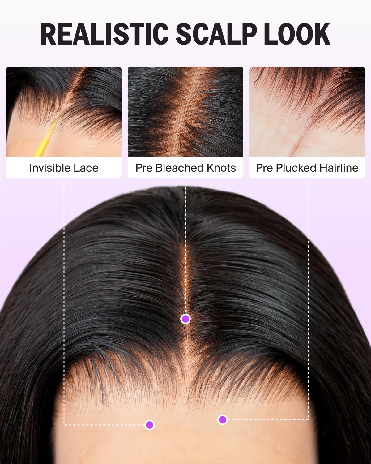 Megalook hair Short Bob Wig Human Hair 13x4 HD Lace Front Wig Human Hair Pre Plucked with Baby Hair 210% Density Natural Black Straight Bob Wigs Human Hair for Black Women 10 Inch