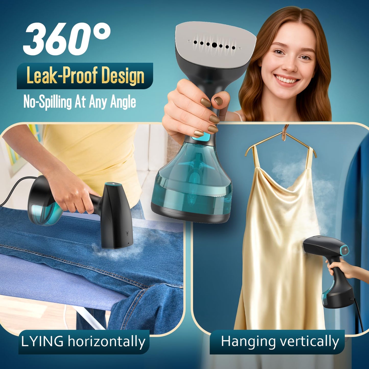 Steamer for Clothes - 1900W Strong Penetrating Steam & Fast Wrinkle Remover Portable Handheld Garment Steamer, 3 Steam Modes, Fabric Brush & 300ml Big Capacity, Clothes Steamer Iron for Home Travel