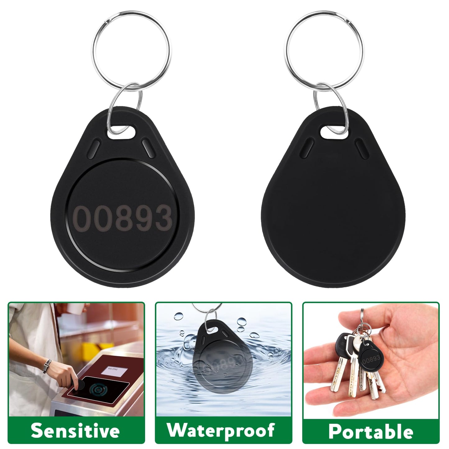 MktStleat100pcs Black 26 bit Keyfobs Proximity Fob Works with Prox Key ISOProx 1346 1386 1326 H10301 Format Readers.Compatible with Most Card Access Control Systems on The Market (100)