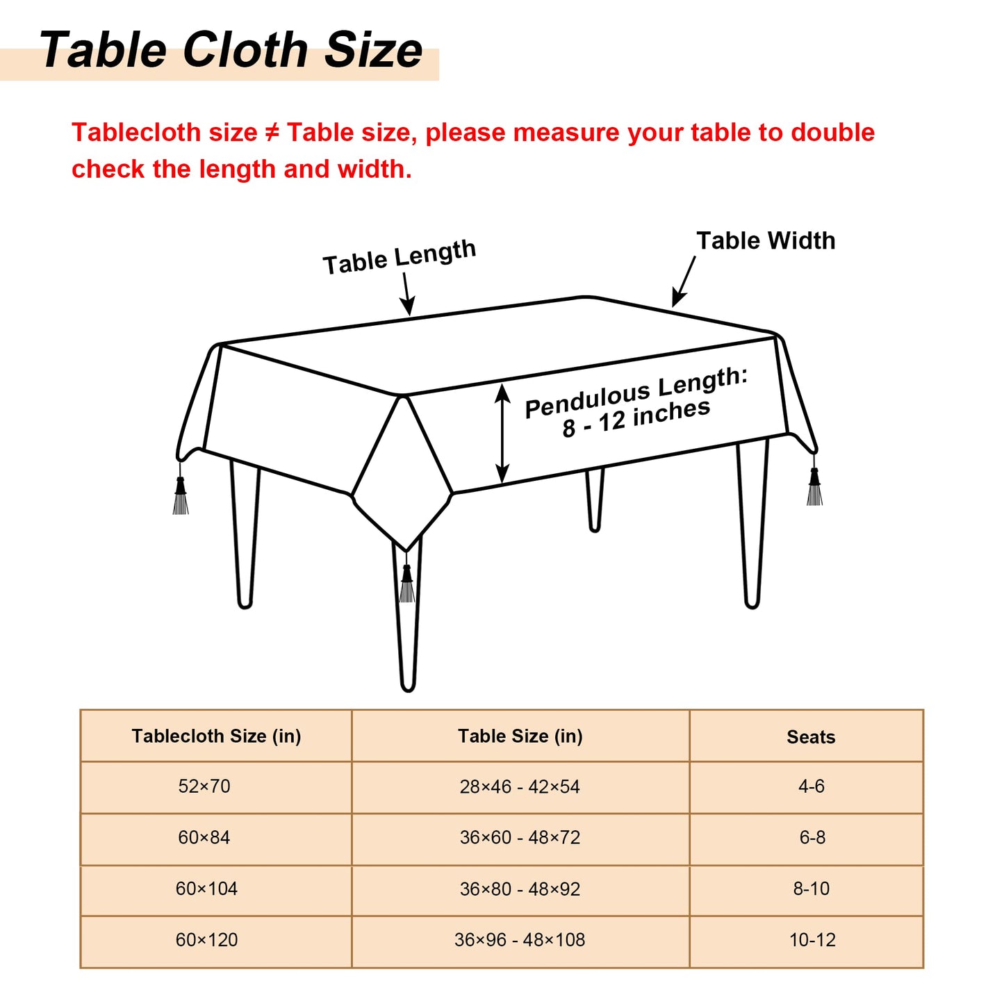 Loom and Mill Luxury Rectangle Tablecloth 60 x 120 Inches, Elegant Damask Golden Floral Waterproof Table Cover with Handmade Tassels for Dining Table Banquets Decorations(Beige, 60"x120")