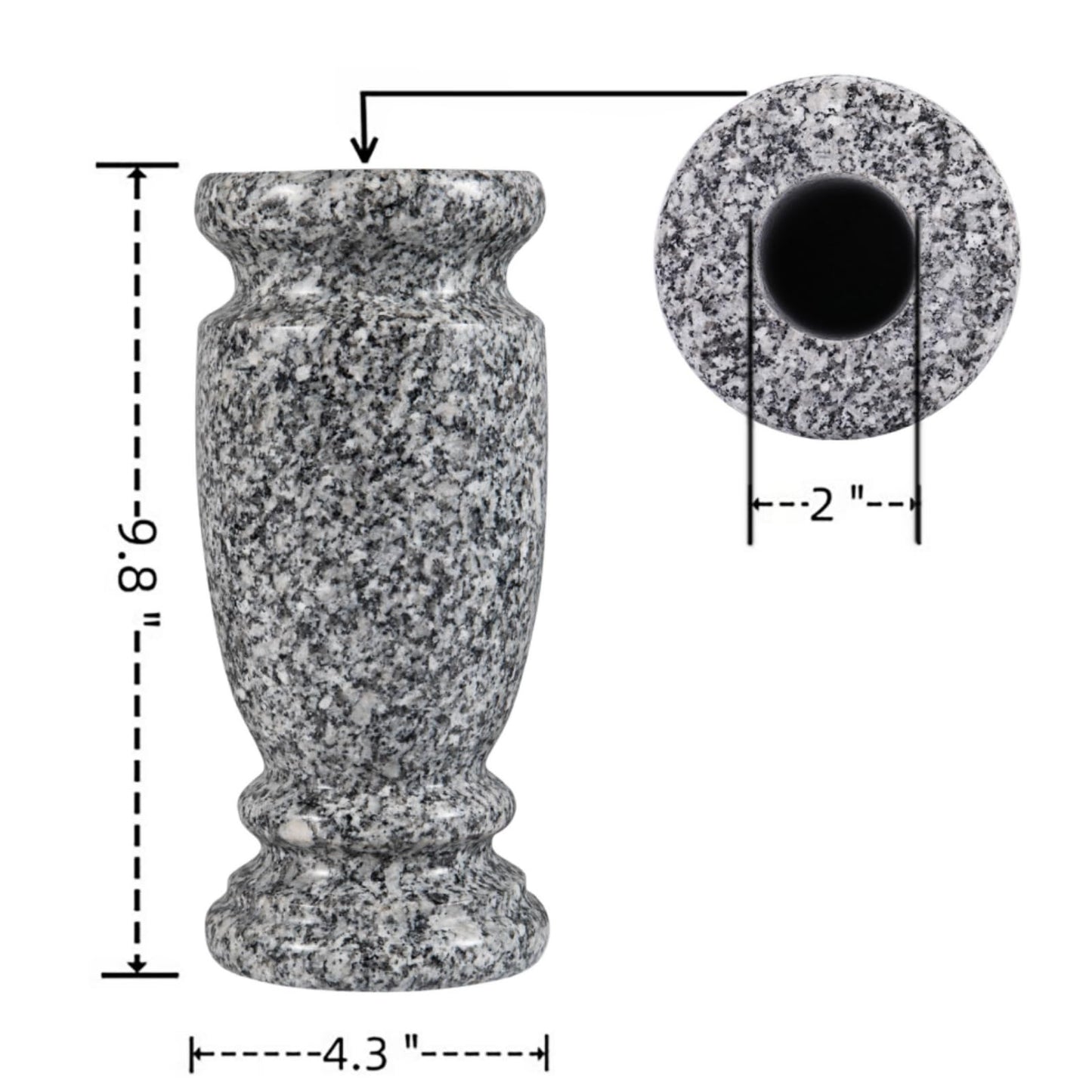 Afvarir Granite Cemetery Vase for Grave Markers,Heavy Headstone Memorial Flower Holder Decorations.