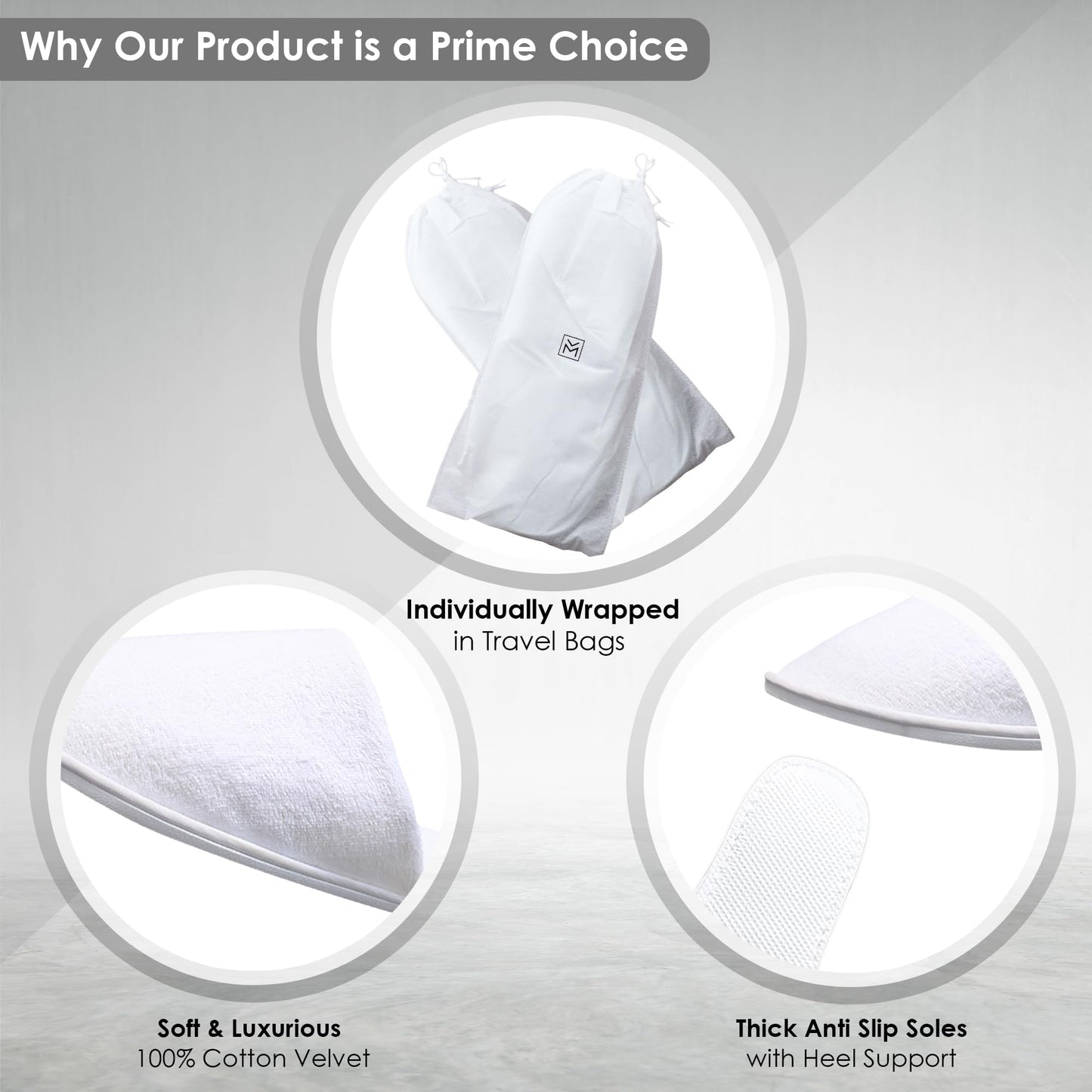 MODLUX Spa Slippers, 12 Pairs Cotton Velvet Closed Toe Hotel Slippers with Pouch, Non-Slip, Disposable Slippers for Guests, 6 Medium and 6 Large, Home, Indoor, Bride Slippers