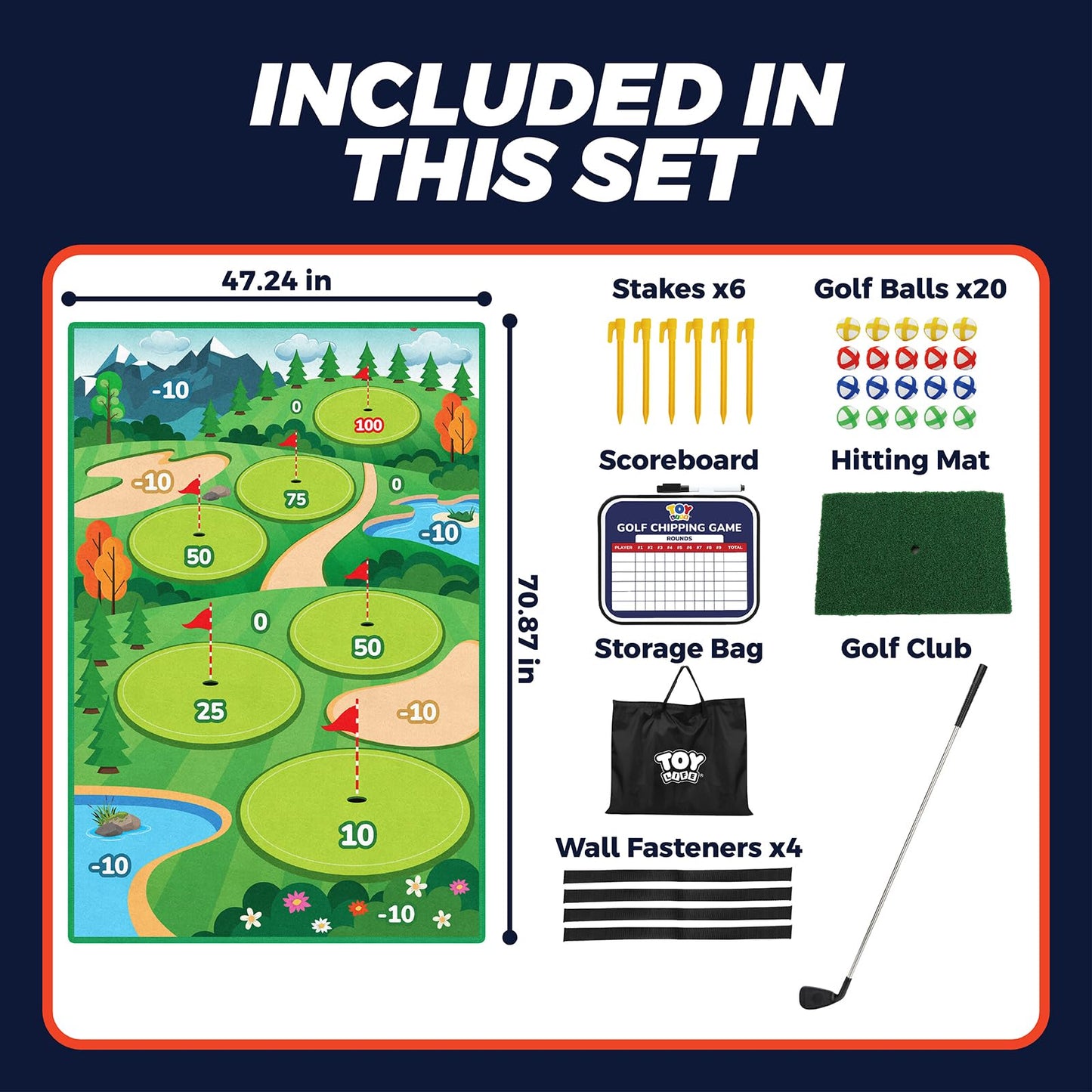 TOY Life Sticky Walls Golf Chipping Game Set with Club