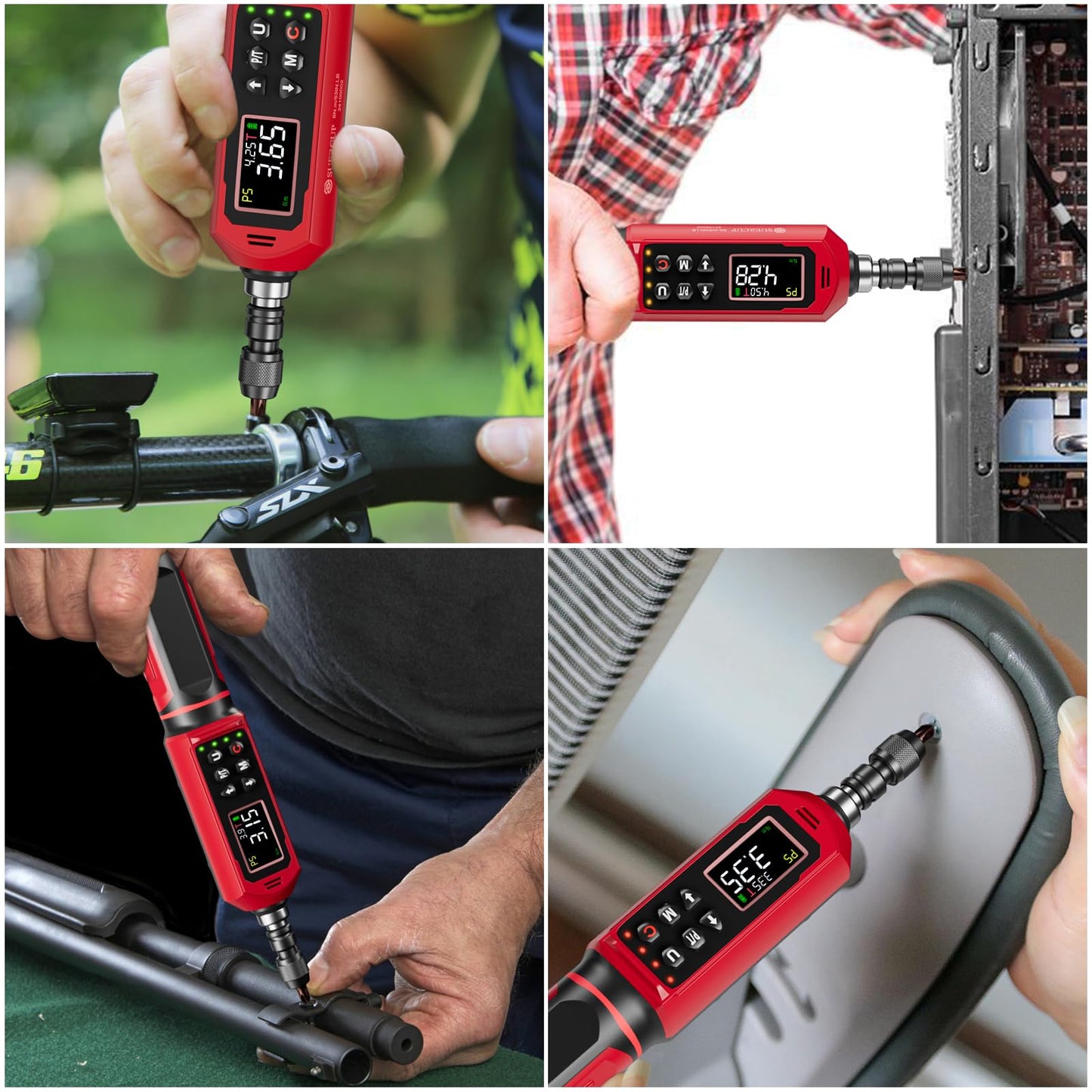 SUERCUP Digital Torque Screwdriver 0.8-53.1in-lbs/0.09-6Nm, Inch Pound Screwdriver Torque Wrench Set with LED Alarm,Buzzer,Vibration,9 Preset Mode and Data Storage,Used for Bike,Guns,Scope Mounting