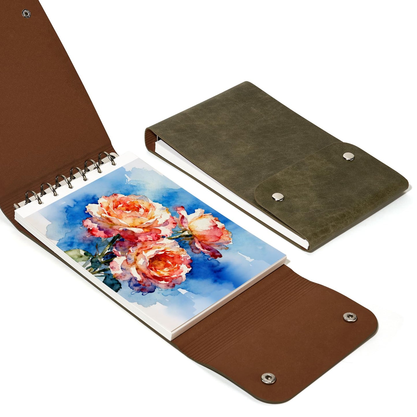 Lightwish Watercolor Sketchbook,300gsm/140lb 100% Cotton Hot Press Watercolor Journal, Acid Free Watercolor Paper for Artists,Adults,Students,20 Sheets,Paper 5.5 * 8.2 Inches