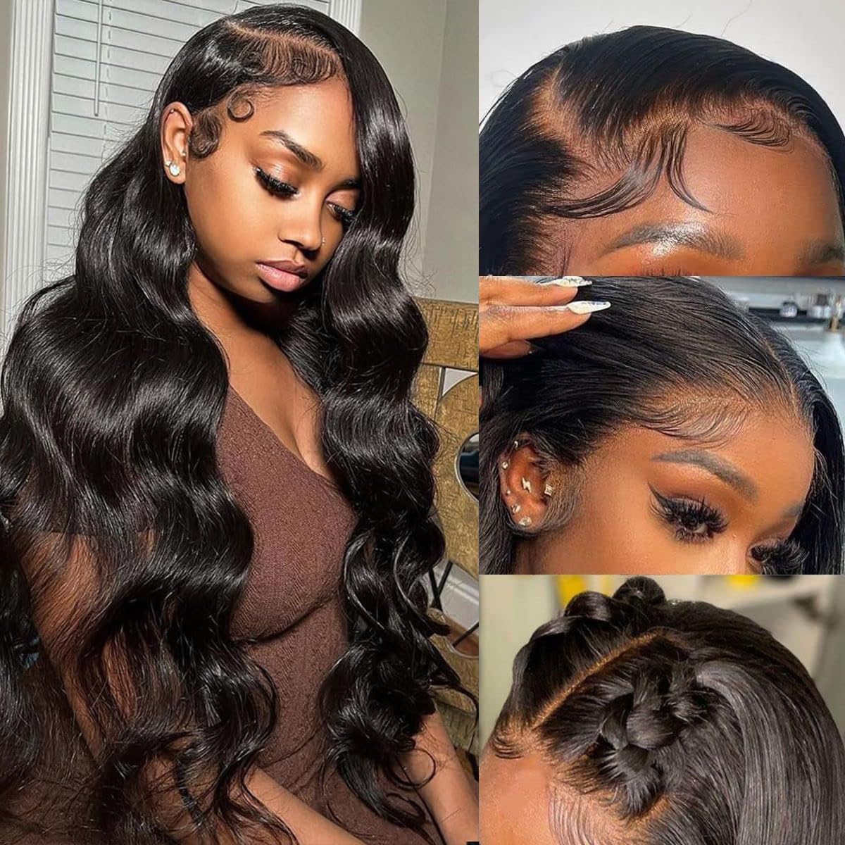 CITY GIRL Body Wave Lace Front Wigs Human Hair 13x4 hd Transparent Lace Frontal Body Wave Human Hair Wig for Women Pre Plucked 180 Density 20 Inch