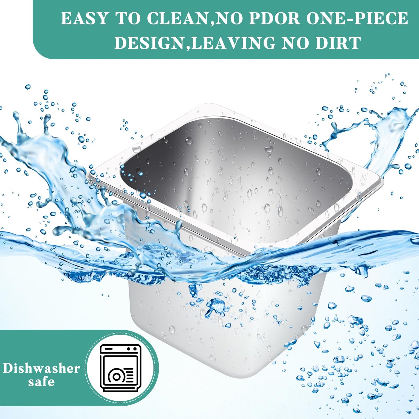 Jinei Steam Table Pan 1/6 Hotel Pan Stainless 201 Steel Size 6'' Deep Storage Catering Metal Commercial Food Pans for Kitchen Restaurant Buffet Party Supplies(8 Pcs)