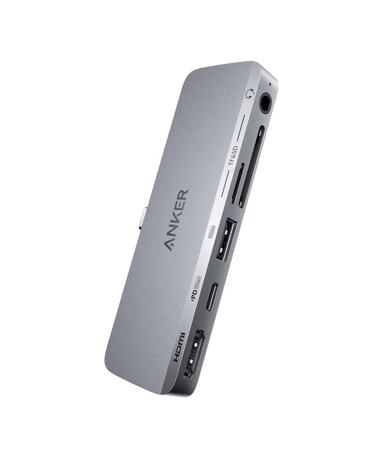 Anker USB C Hub for USB-C iPad, 541 USB-C Hub (6-in-1) with 4K HDMI Port, Multi-Function USB-C Port, SD and microSD Card Slots, for iPad Pro 5th Gen / iPad Air 5th Gen / iPad Mini 6th and Later (Gray)