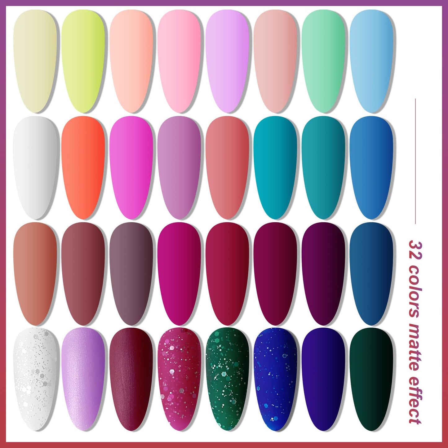 JODSONE Gel Nail Polish Kit with U V Light 32 Colors Gel Polish Set Soak Off Gel Nail Kit Nail Art Salon or Home DIY Manicure Tools Gifts for Women
