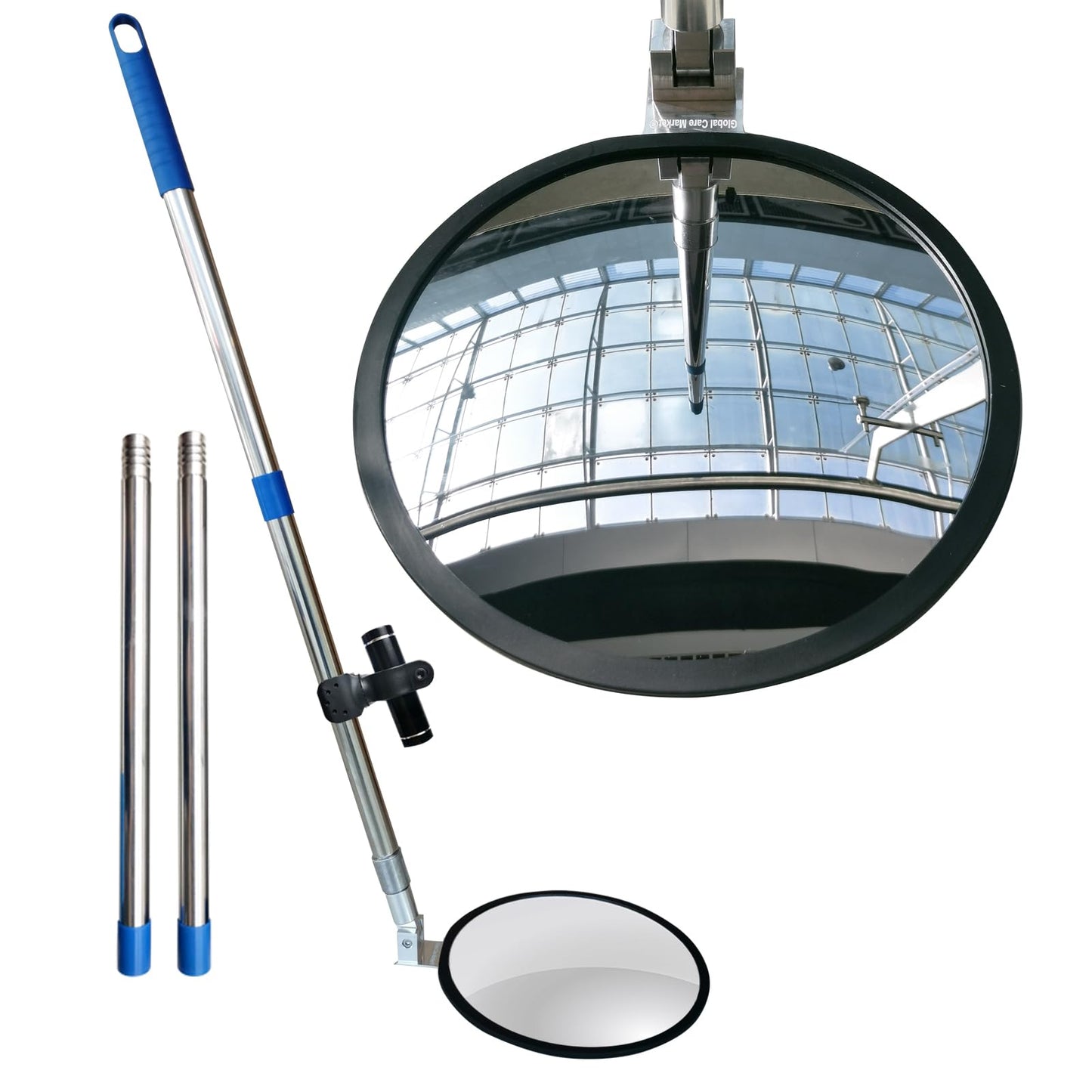 Global Care Market Under Vehicle Inspection Mirrors – Telescoping Search Mirror on a Long Stick for Security Check Under Cars, Truck, Equipment, Over Shelves and Gutters