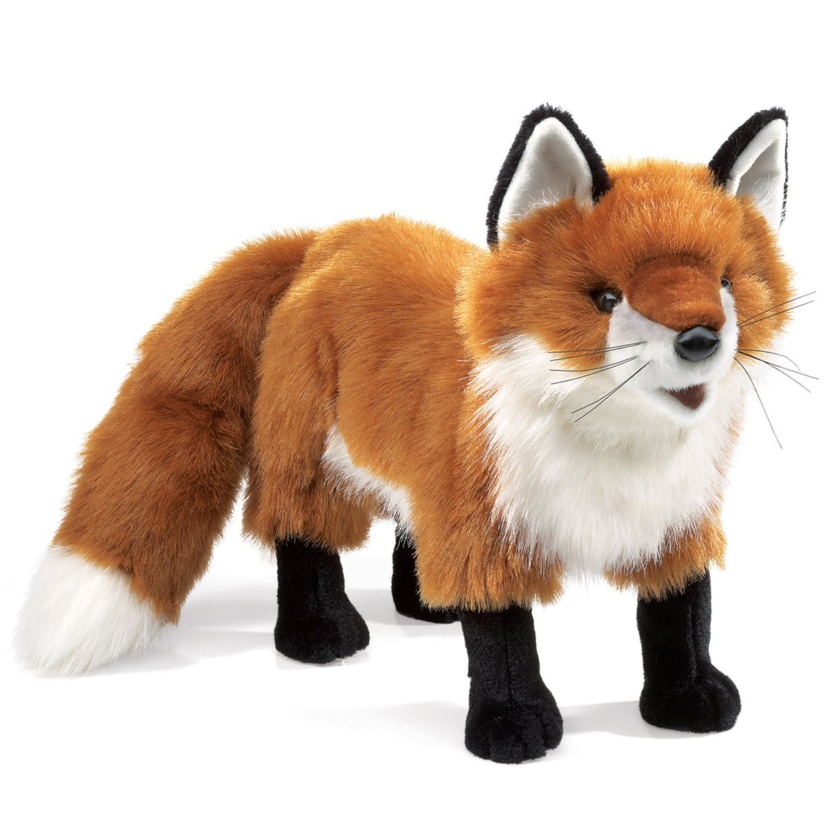 Folkmanis Puppets Red Fox Hand Puppet, Red/White/Black