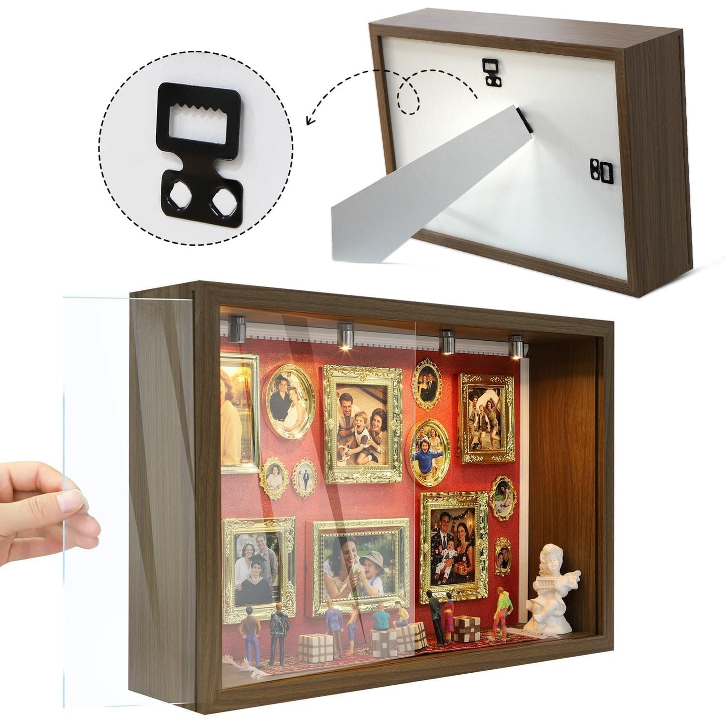 Microland Mini Museum Memory Box Small Picture Frame Shadow Box, Romantic for Her, Warm Pet Memorial Gifts, Personalized Present for Wedding, Birthday, Mother, Graduation, Christmas