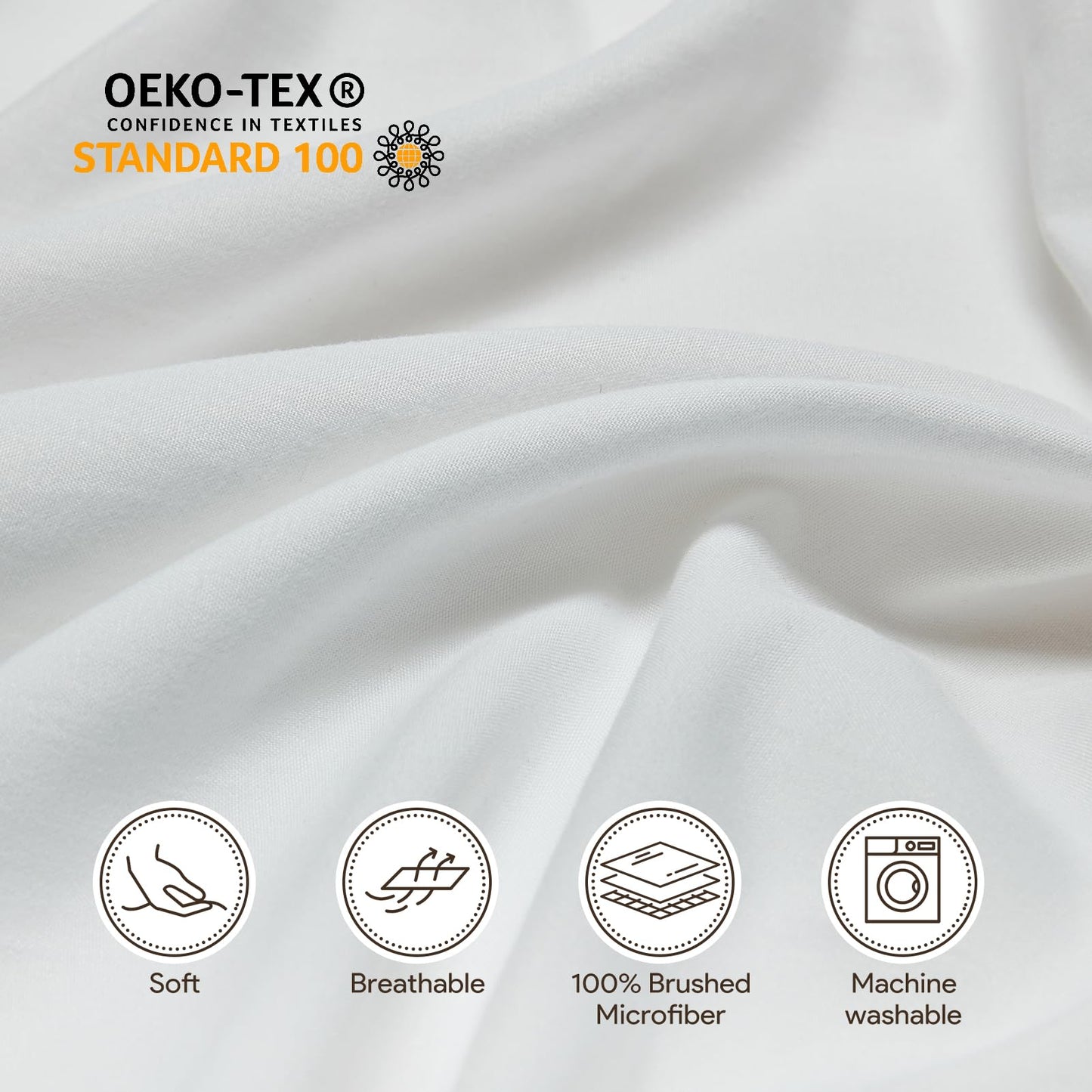 Maple&Stone Twin Fitted Sheet Only - Bulk Pack of 6 Bottom Sheets - Premium Soft & Breathable, Brushed Microfiber Fabric for Twin Size （White）
