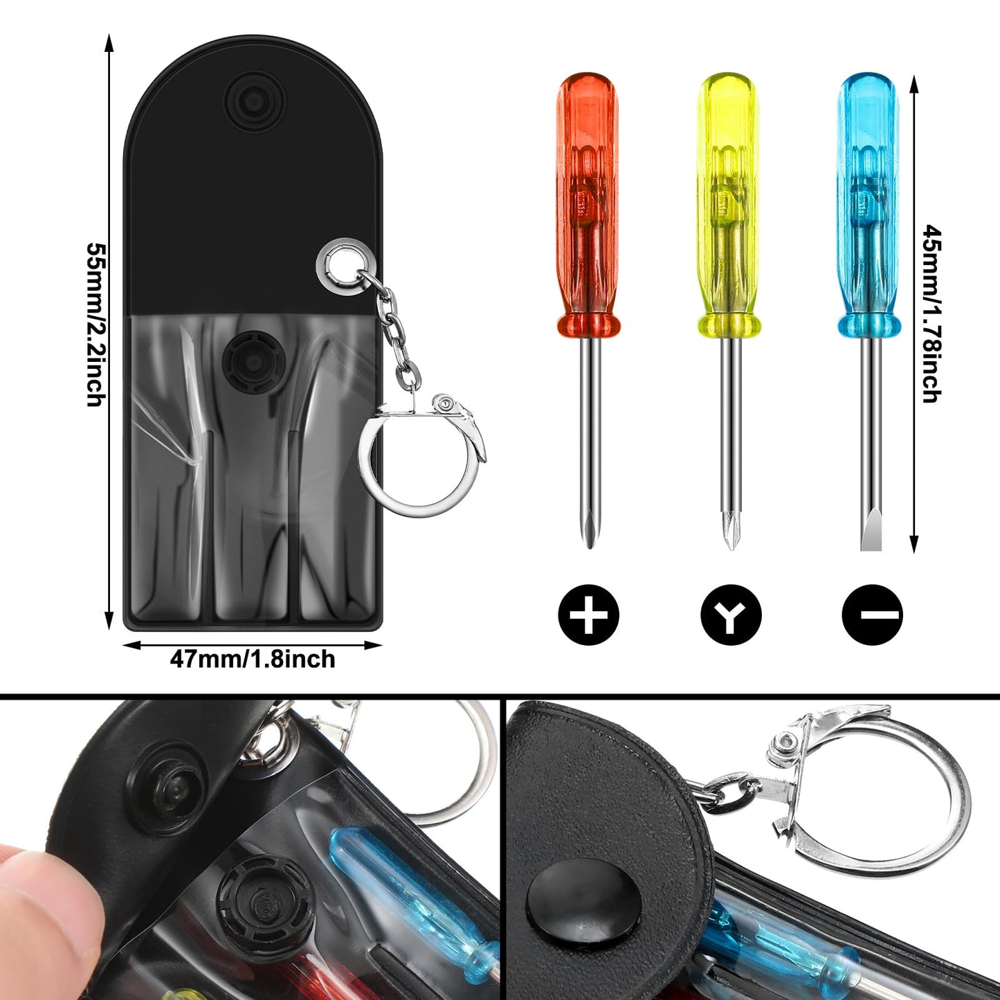 Jutom 48 Pcs Mini Tape Measure Keychain Bulk Mini Screwdriver Keychain Set for Adult Men Party Favors Tool Fathers Gifts