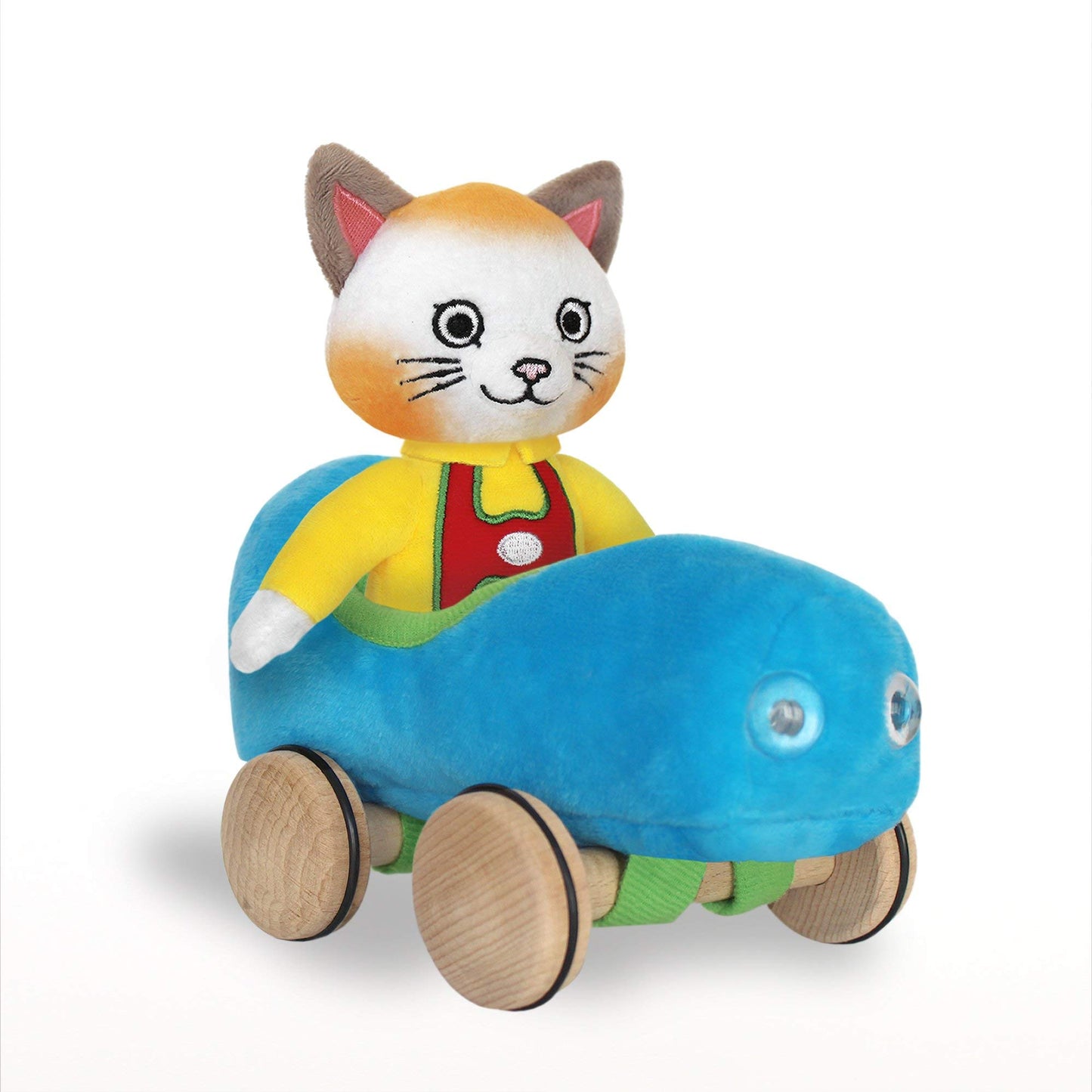 YOTTOY Richard Scarry Collection | Lowly Worm Soft Toy with Busytown Applecar – 2 in 1 Toy