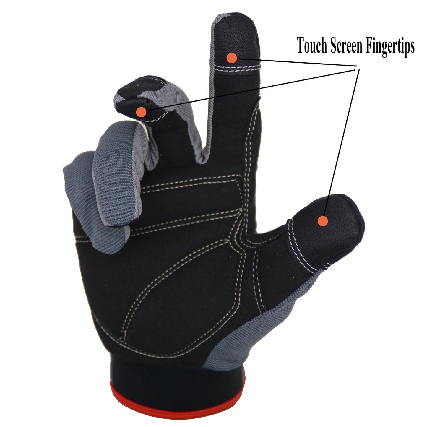 HANDLANDY Mens Work Gloves Touch screen, Pack of 6 Pairs Flexible Breathable Utility Gloves (Large, Grey (6 pairs))