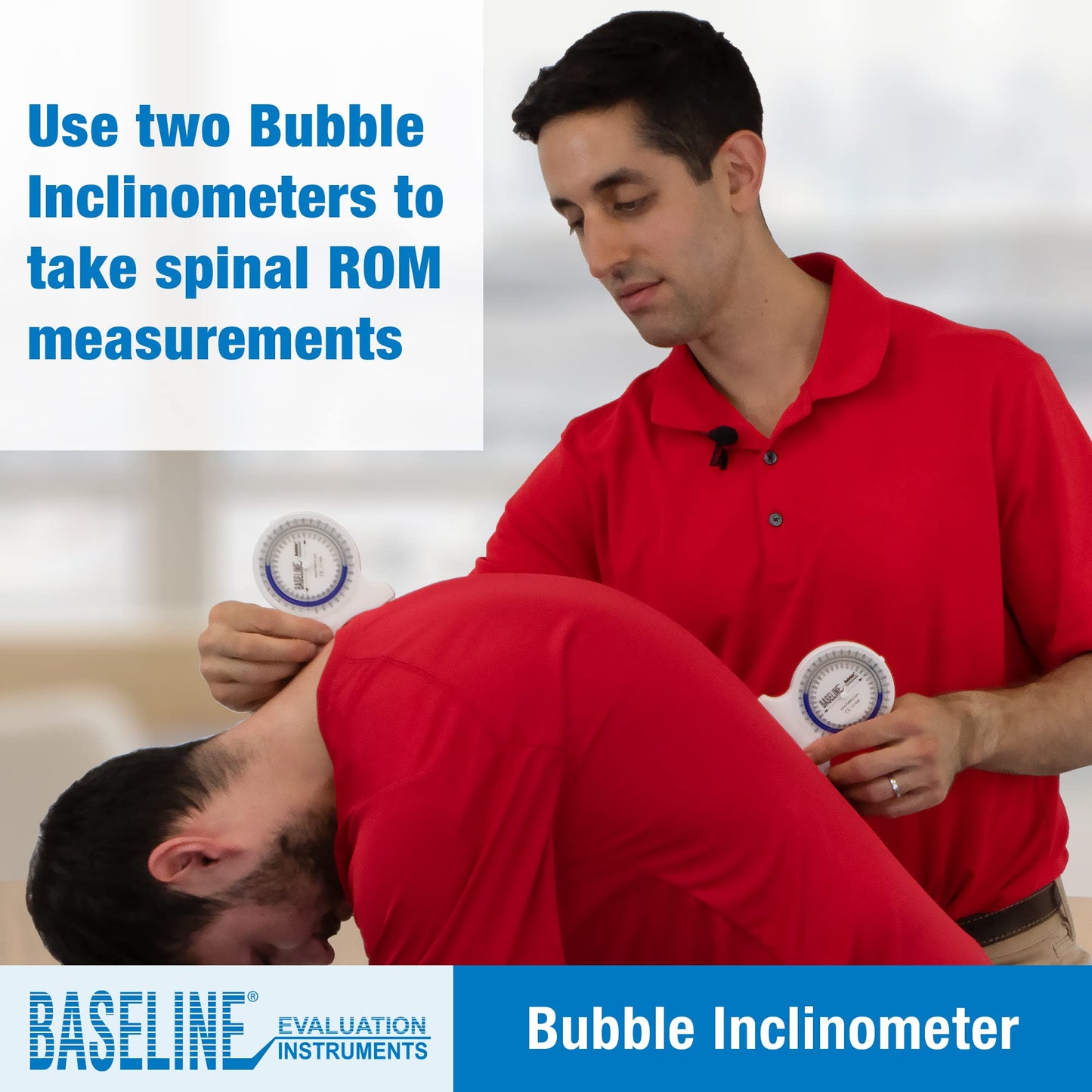Baseline Bubble Inclinometer - Professional Easy To Read Range Of Motion Test For Physical Therapy, Rehabilitation, And Recovery With Carrying Case