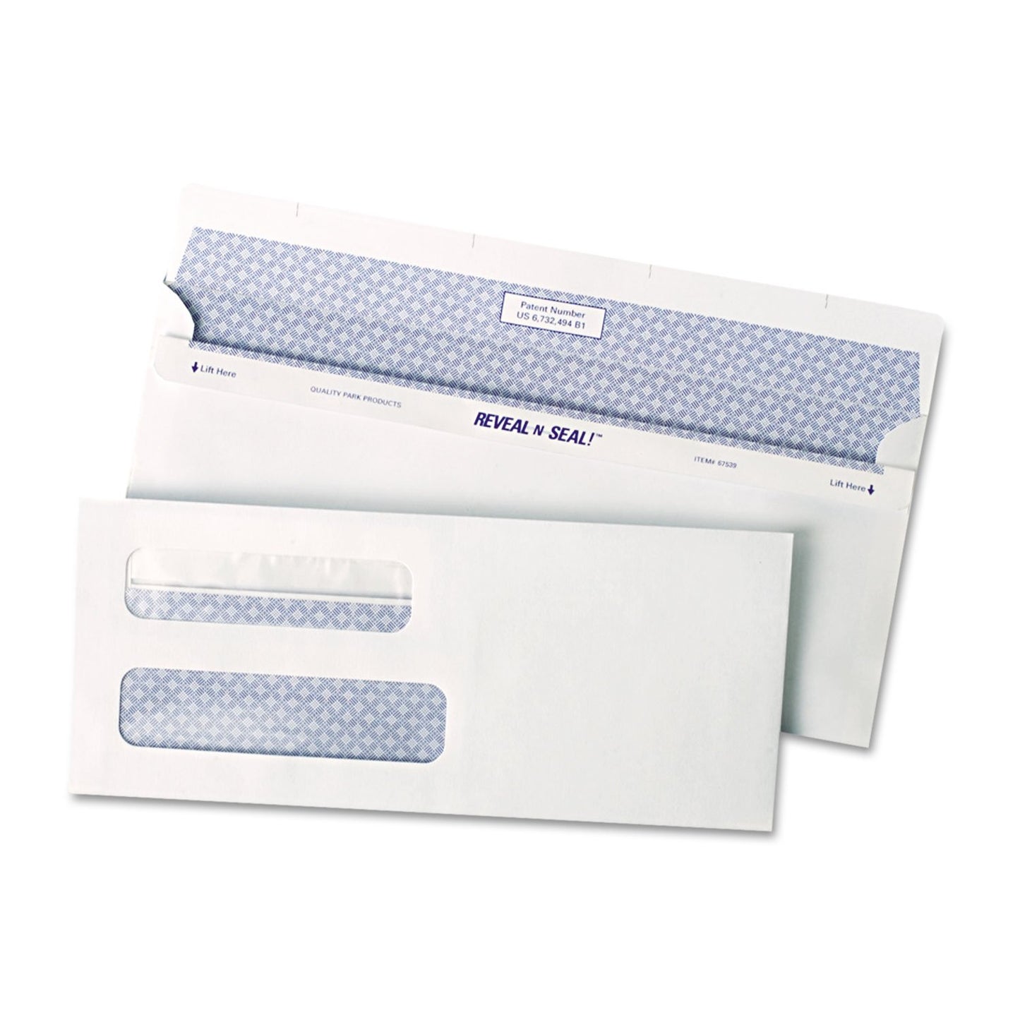 Quality Park 67539 Reveal/Seal Envelopes,Check,No.8-5/8,3-5/8-Inch x8-5/8-Inch,500/BX,WE
