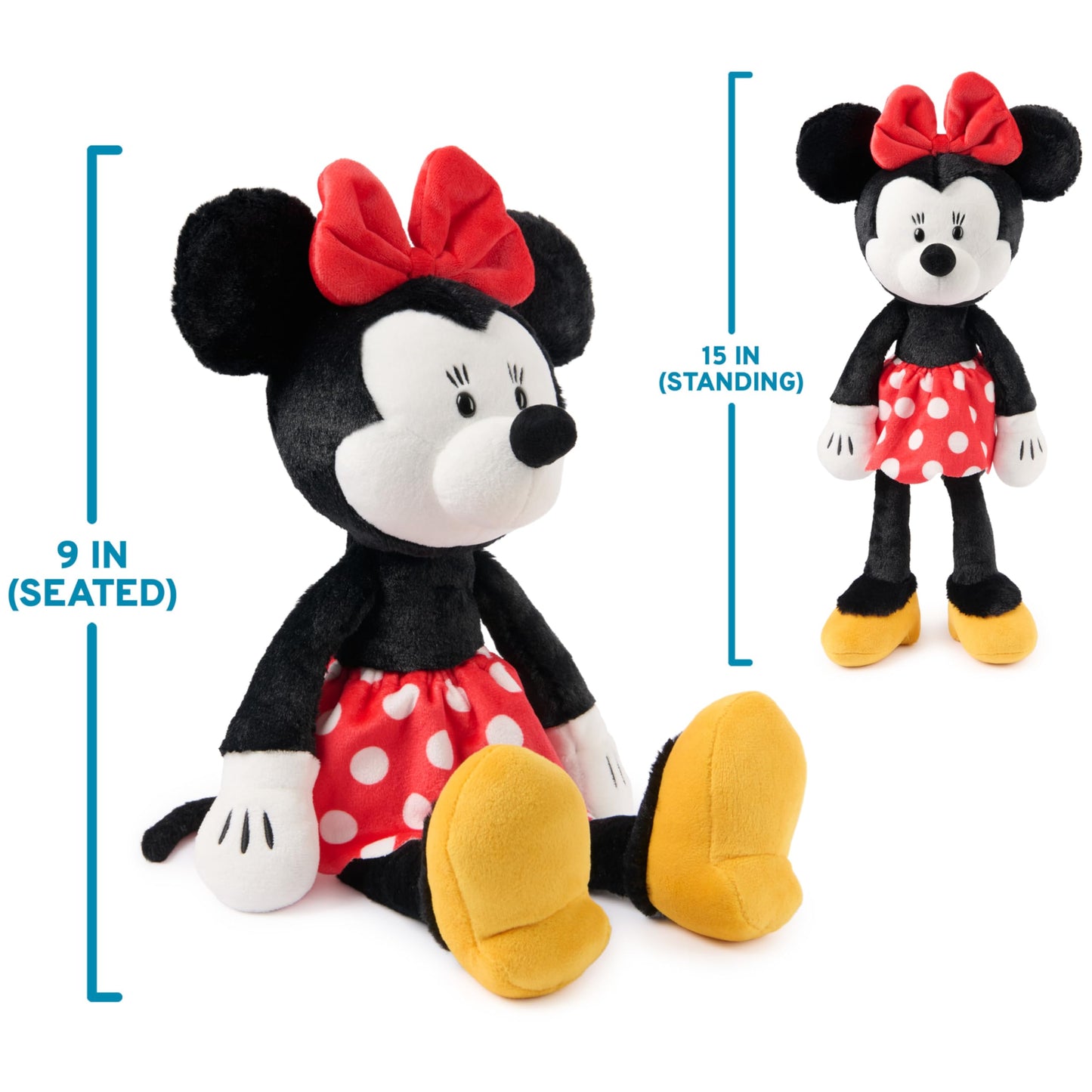 GUND Disney Official Minnie Mouse Toothpick Plush, Mickey and Friends, Disney Stuffed Animal for Ages 1 and Up, Black/White, 15”