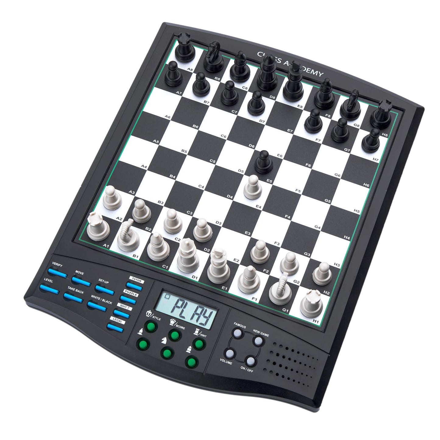 LEVEROAM Talking Chess Academy with Voice Teaching System, Electronic Chess Set with Strong Magnetic Pieces, Electronic Chess Board with Rating ELO 2000, Smart Chess Board Great for Brain Training