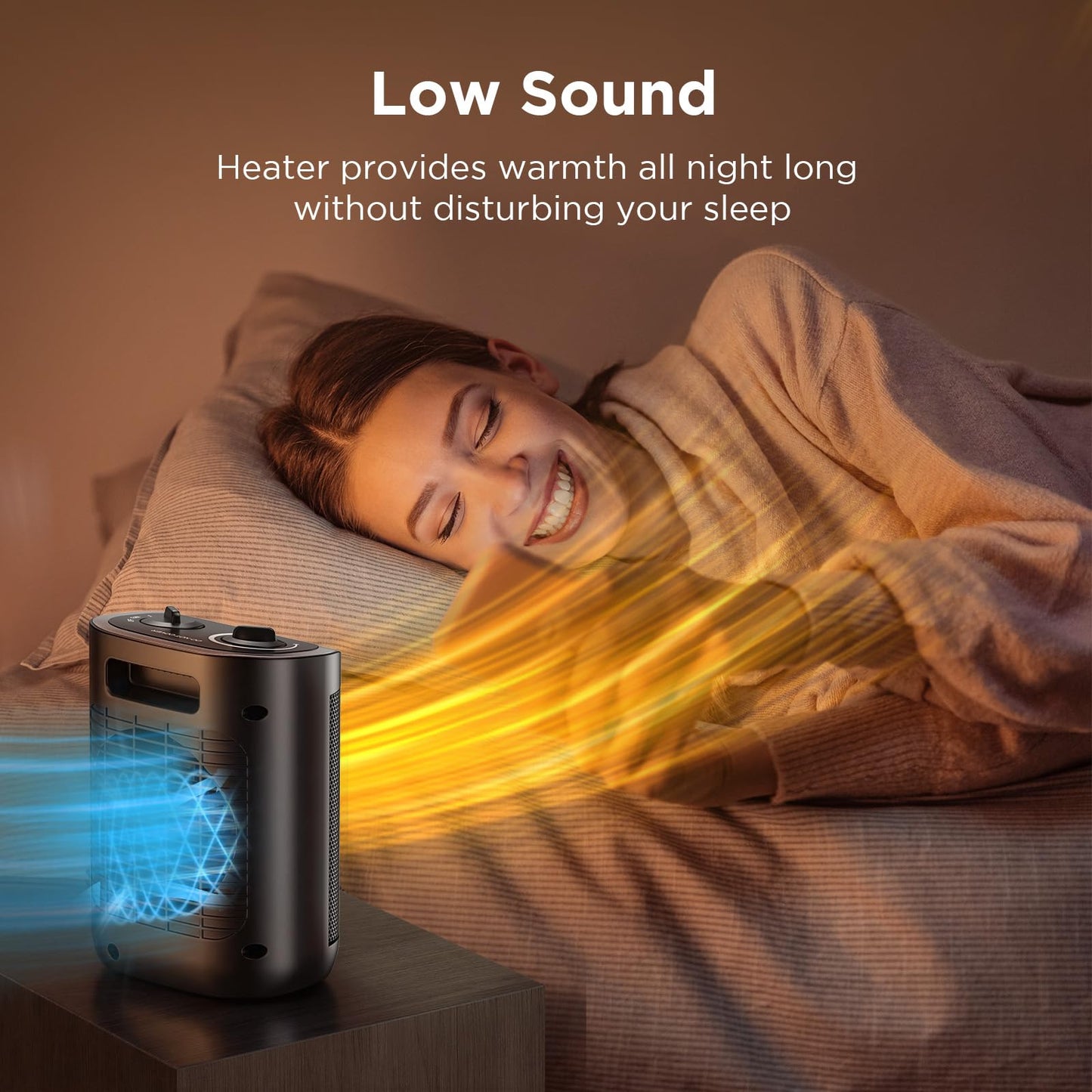 1500W Space Heater, Portable Ceramic Small Space Heater for Indoor Use, Overheated & Tip-Over Safety Protection, Personal Electric Space Heater with Thermostat for Desk, Office, Home, and Room Use