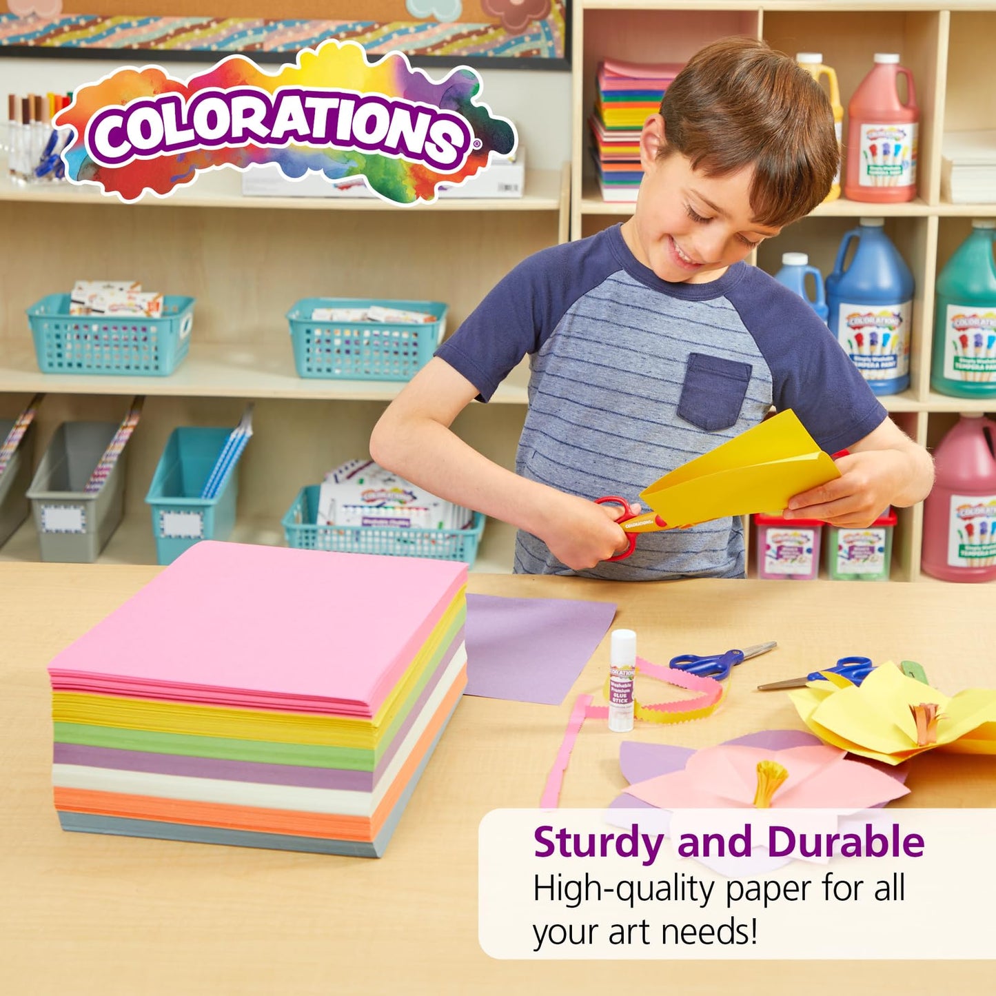 Colorations BRITESTK Colorations Bright Construction Paper Smart Pack (Pack of 600)