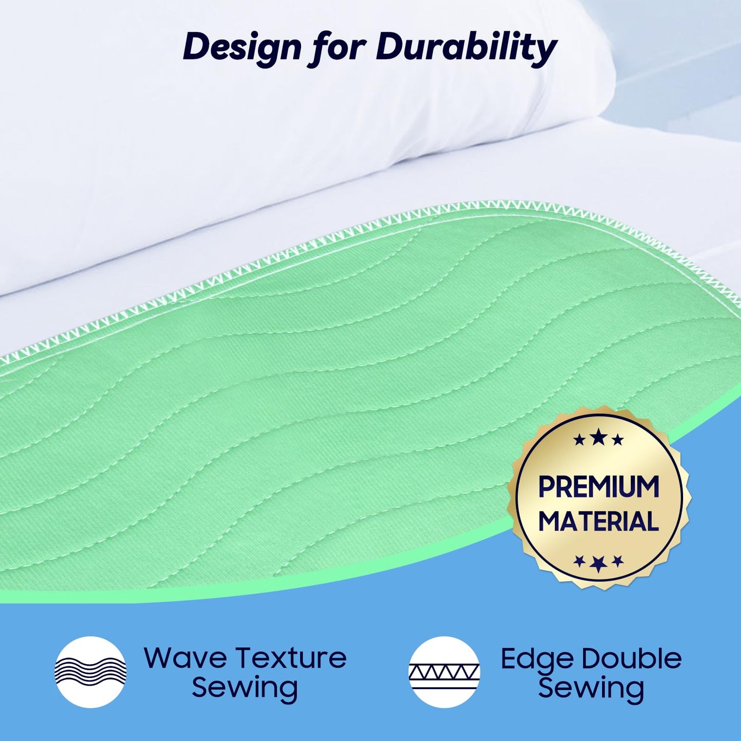 6 Pack 36” x 36” Extra Heavy Absorbency Washable Underpads, Waterproof Quick Drying Nursing Pads Incontinence Bed Pads, Reusable Washable Pee Pads for Dogs, Diaper Changing & Adults