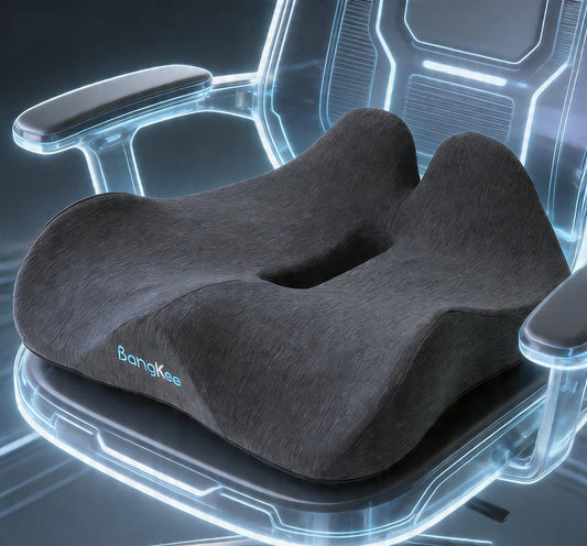 Bangkee 18x16 Inch Memory Foam Seat Cushion for Office, Travel, Car