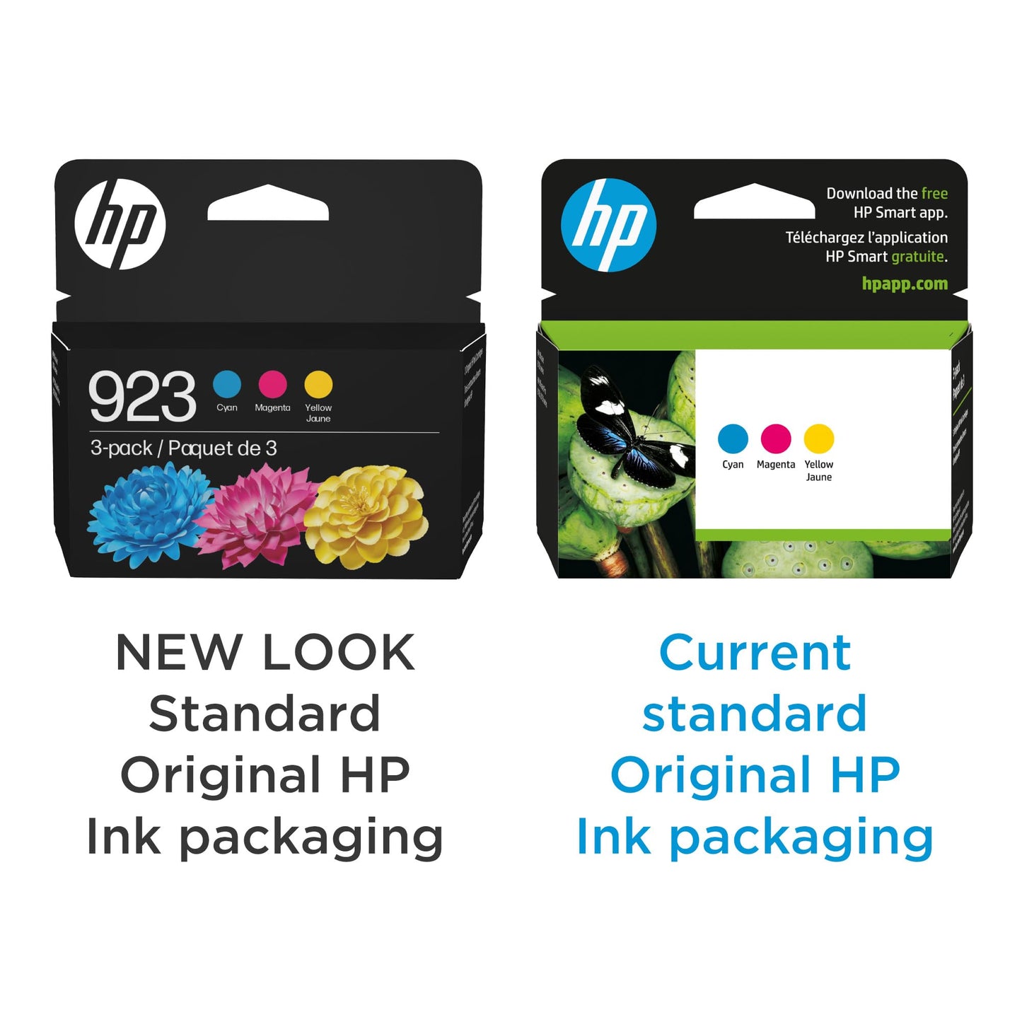 HP 923 Cyan/Magenta/Yellow Standard Yield Ink Cartridges, 3/Pack (6C3Y4LN)