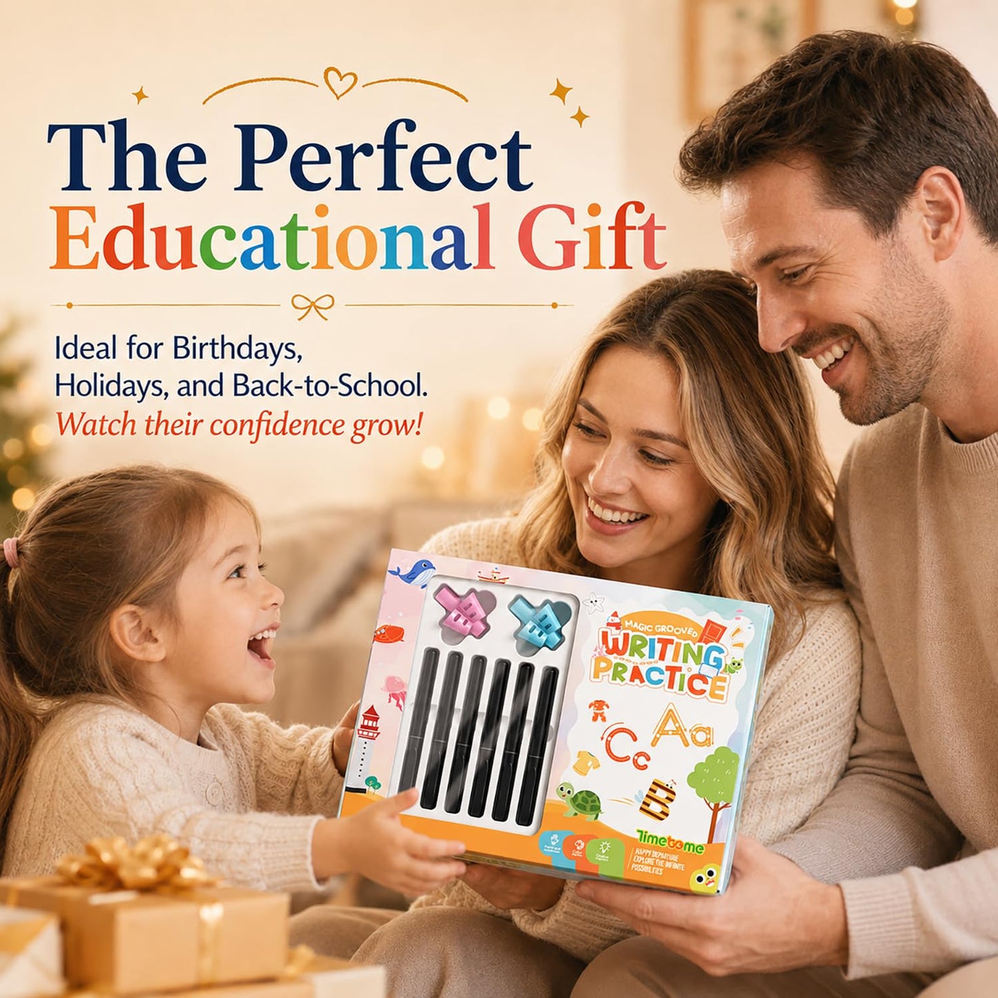 Timetome Large Magic Grooved Writing Practice for Kids 3-5, Grooved Writing Books for Kids 6-8, Handwriting Practice Ages 5-7, Preschool Learning Activities (Practice 6-Books)